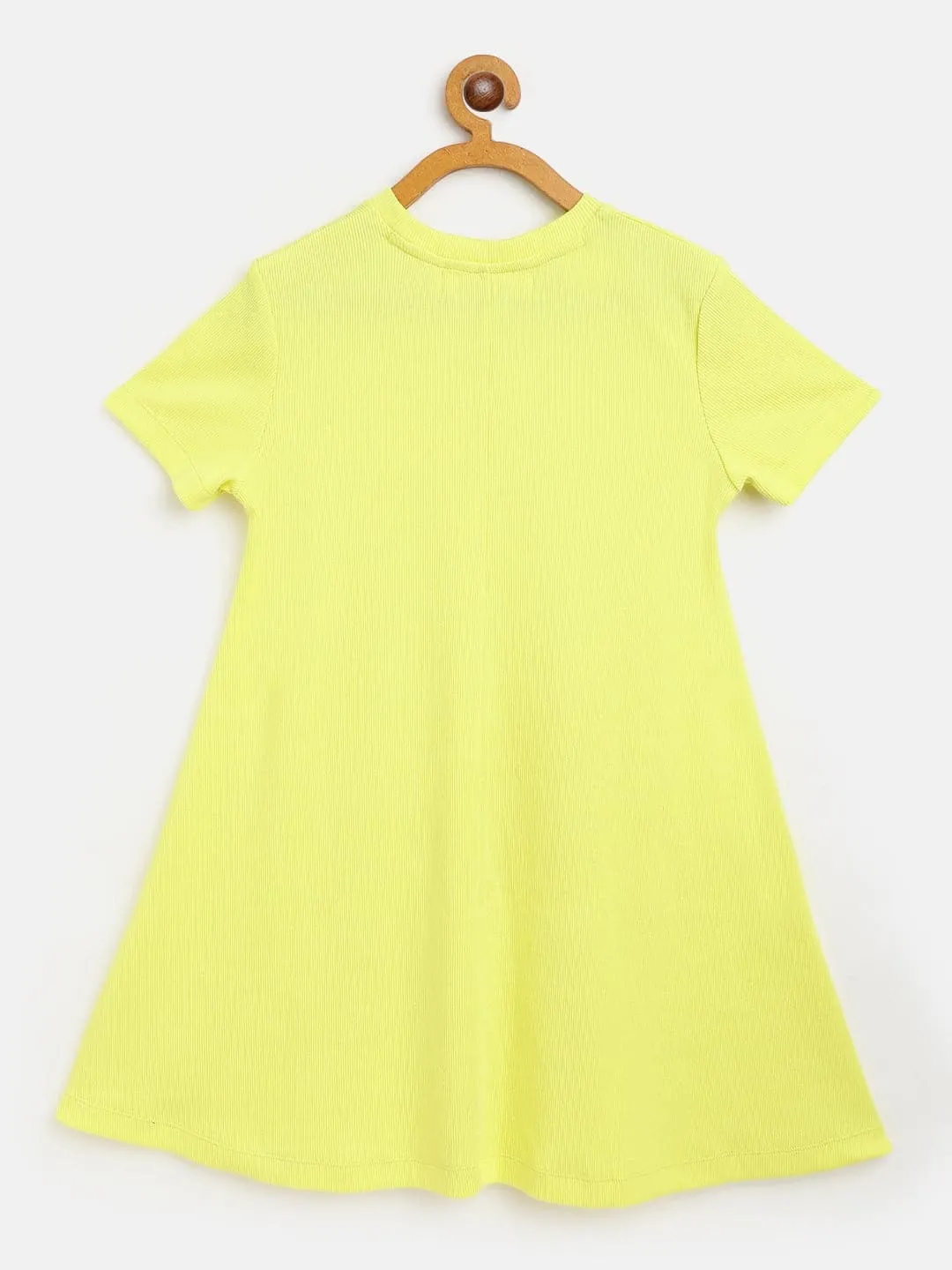 Girls Yellow Rib Tent Dress - Lyush Kids
