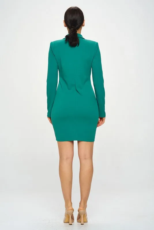 Green Celena Blazer Mini Dress