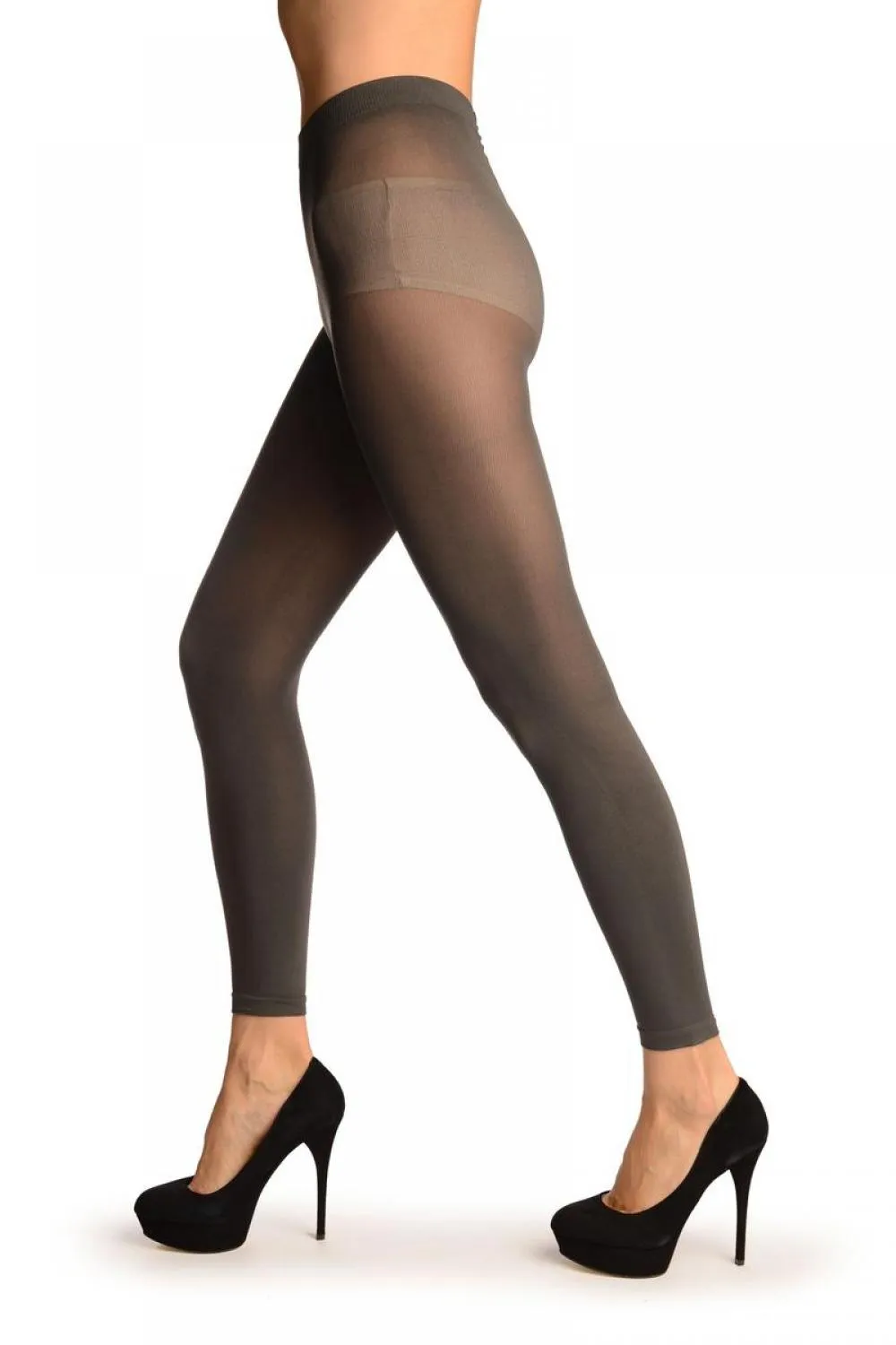 Grey 120 Denier (Winter) Footless Tights