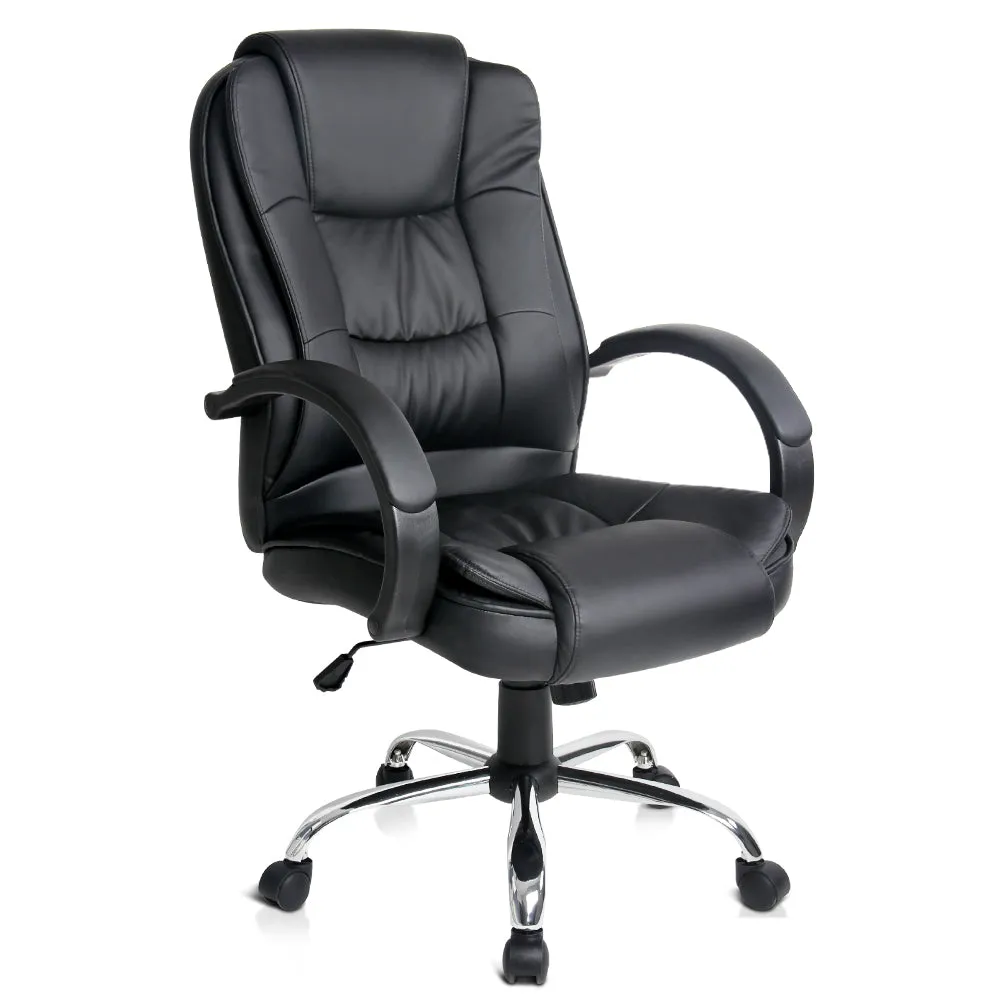 High-Back Leather Executive Office Chair, Adjustable - Artiss