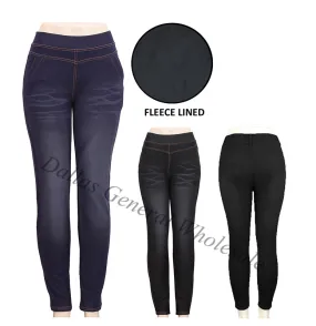 Ladies Fur Lining Denim Jeans Wholesale
