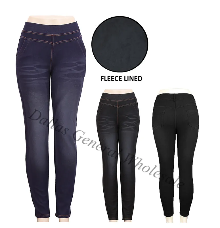 Ladies Fur Lining Denim Jeans Wholesale