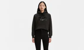 Levis Women's Sequin Batwing Logo Hoodie Sweatshirt