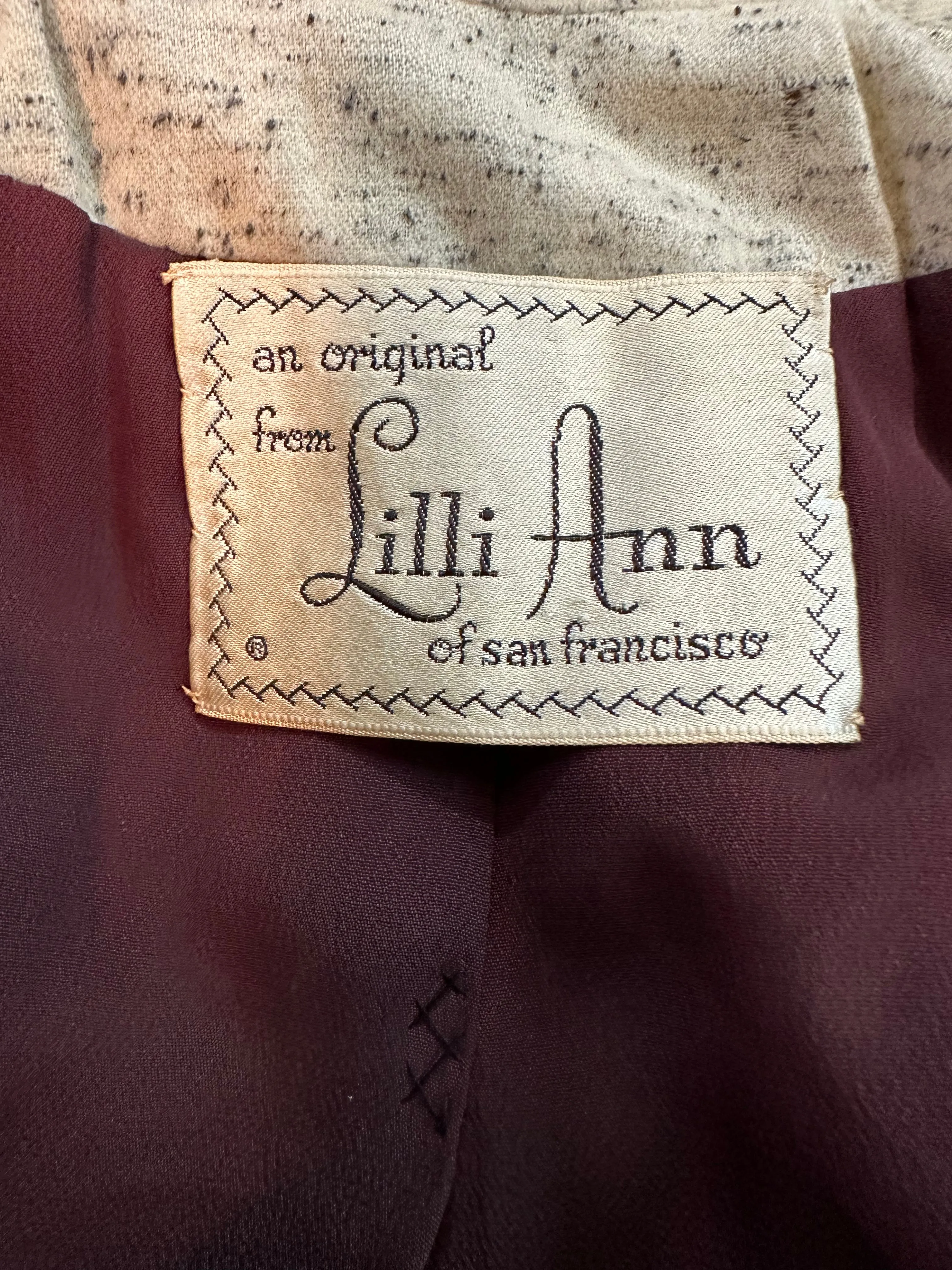 Lilli Ann 1950s Ivory Flecked Wool Skirt Suit