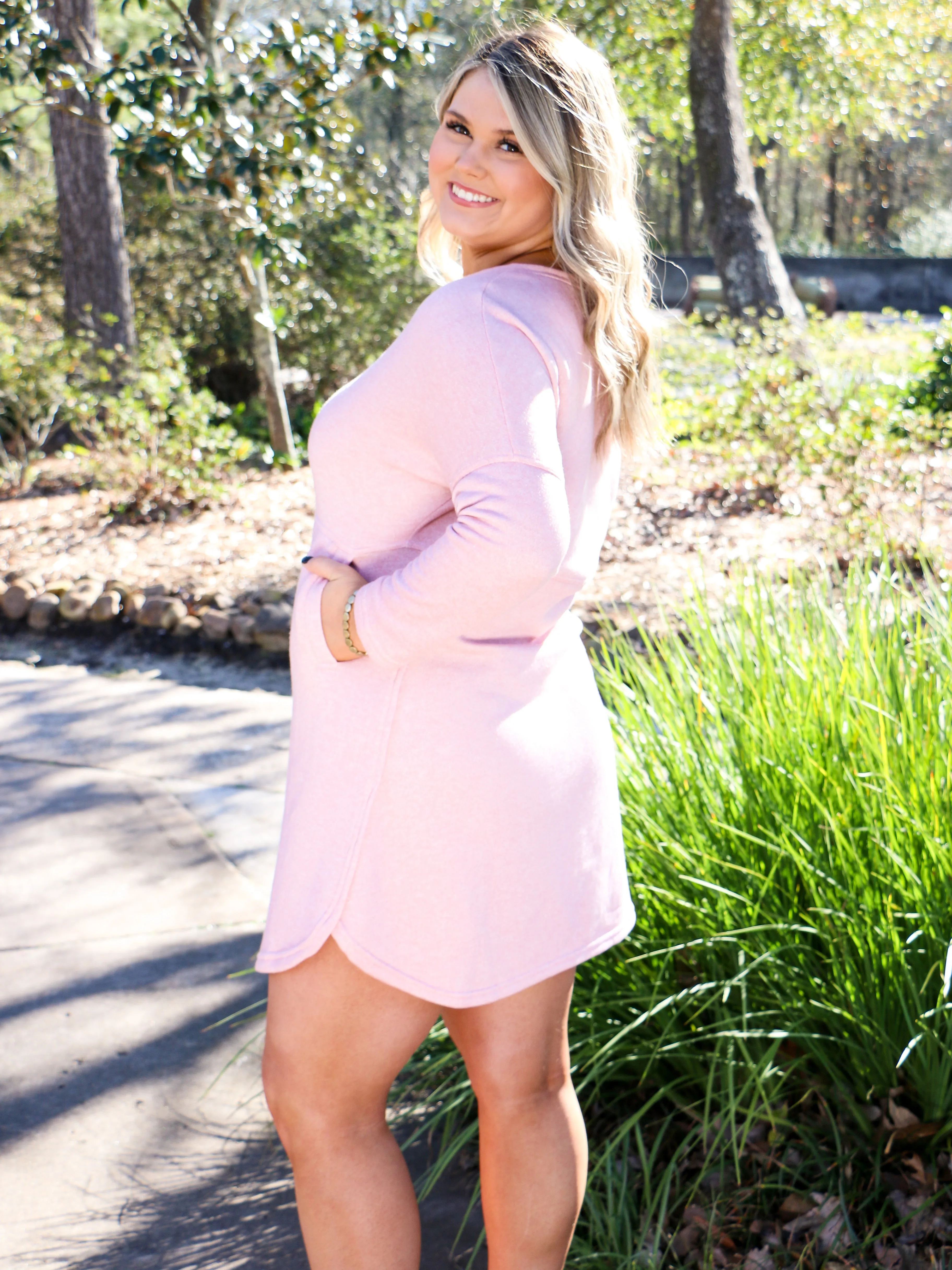 Love You Forever Pink Sweatshirt Dress