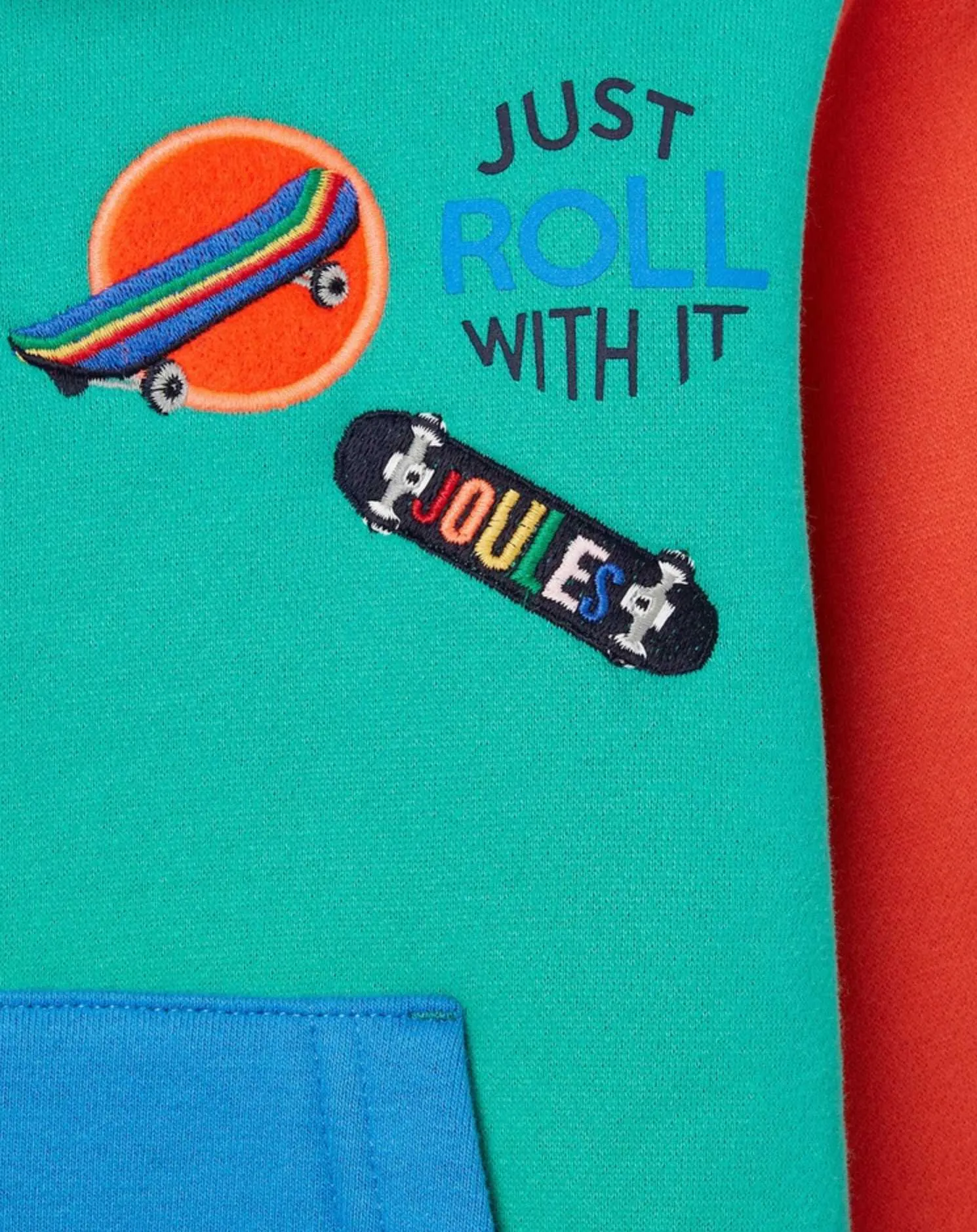 Lucas Colourblock Overhead Hooded Sweatshirt | Joules