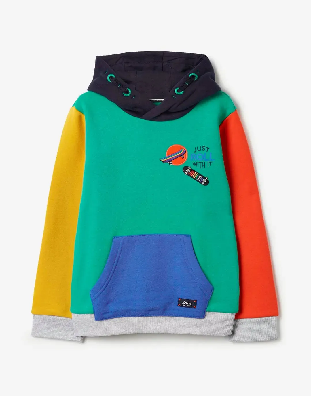 Lucas Colourblock Overhead Hooded Sweatshirt | Joules