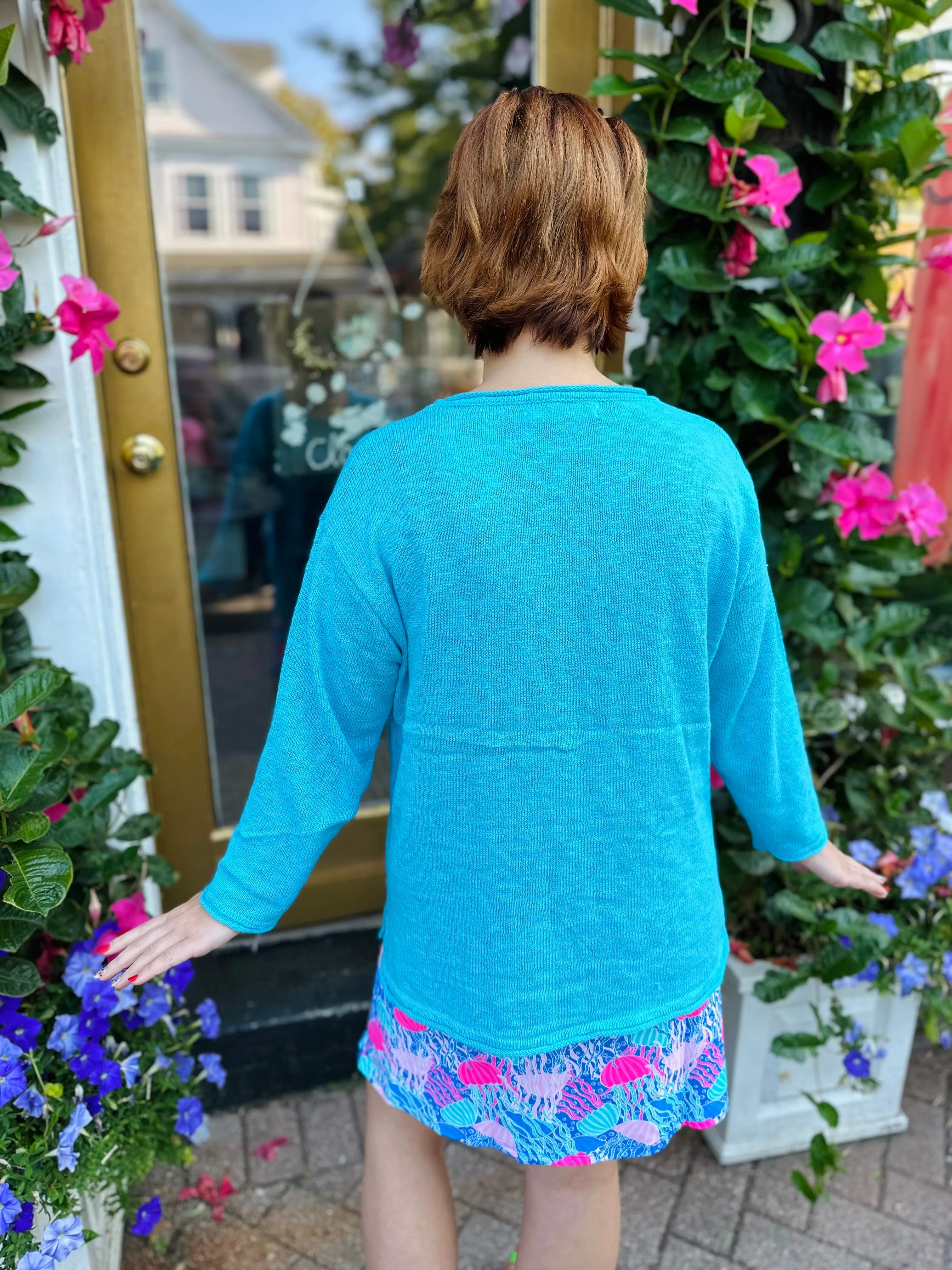 Lulu B Blue Lightweight Sweater with Pocket