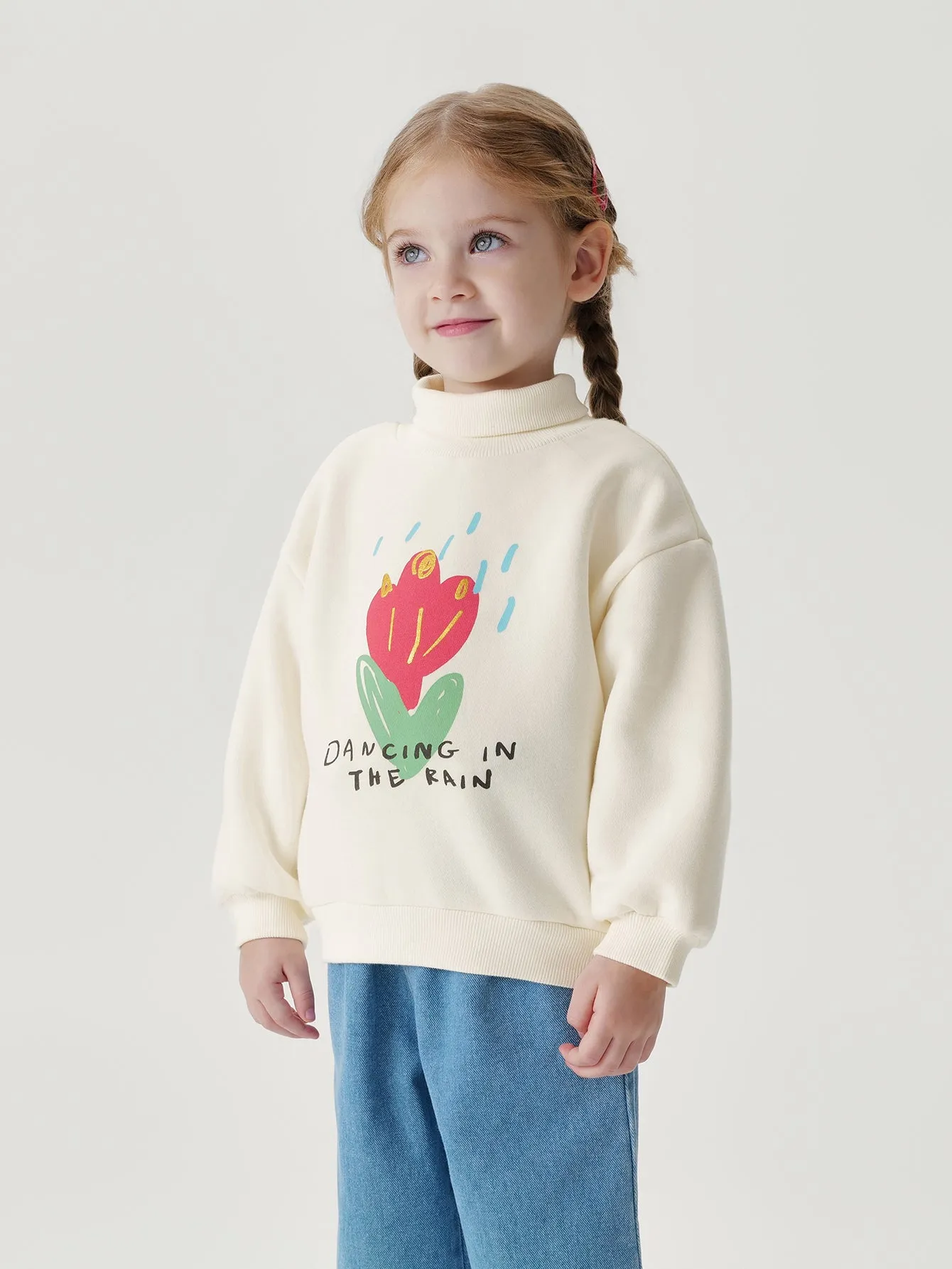 MARC & JANIE Girls Cartoon Printed Padded Ribbed Sweatshirt 240975