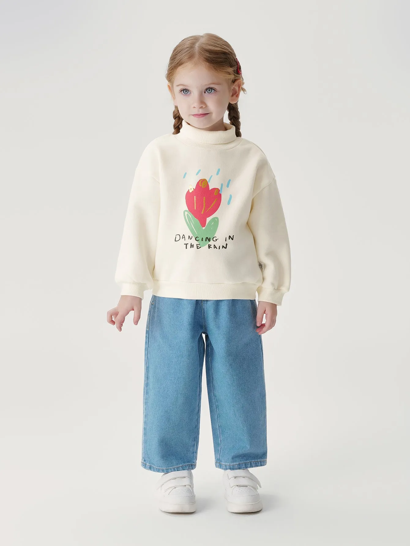 MARC & JANIE Girls Cartoon Printed Padded Ribbed Sweatshirt 240975
