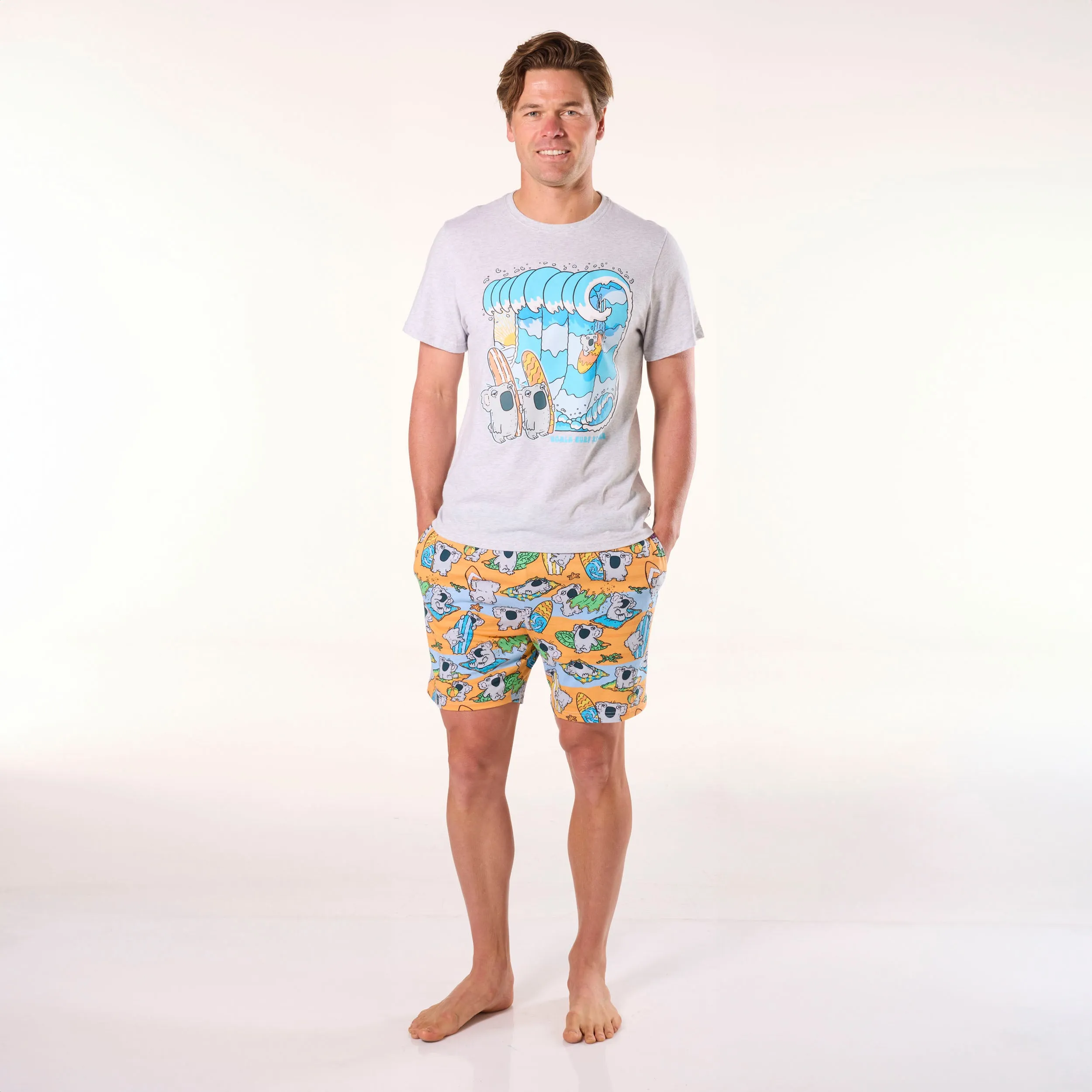 Men's Australiana Cotton Knit Pyjama Set - Orange