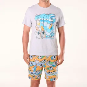 Men's Australiana Cotton Knit Pyjama Set - Orange