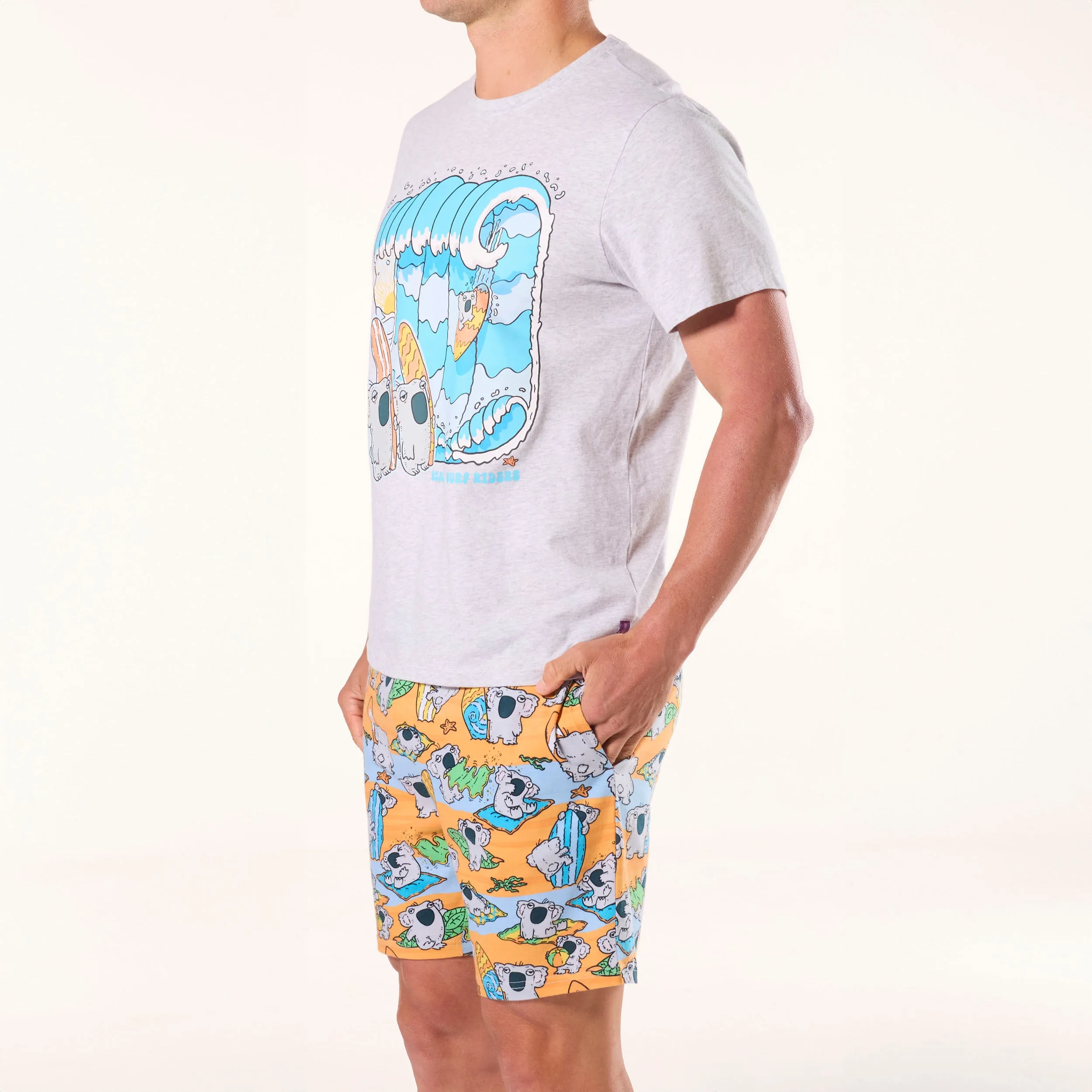 Men's Australiana Cotton Knit Pyjama Set - Orange