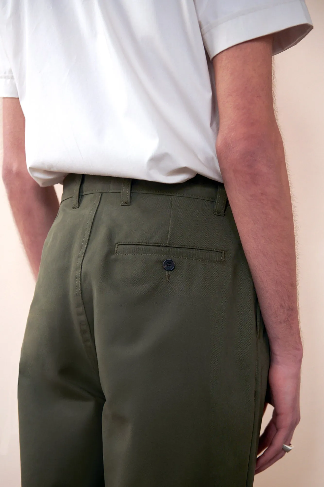 Men's Heavyweight Pleated Chino - Olive