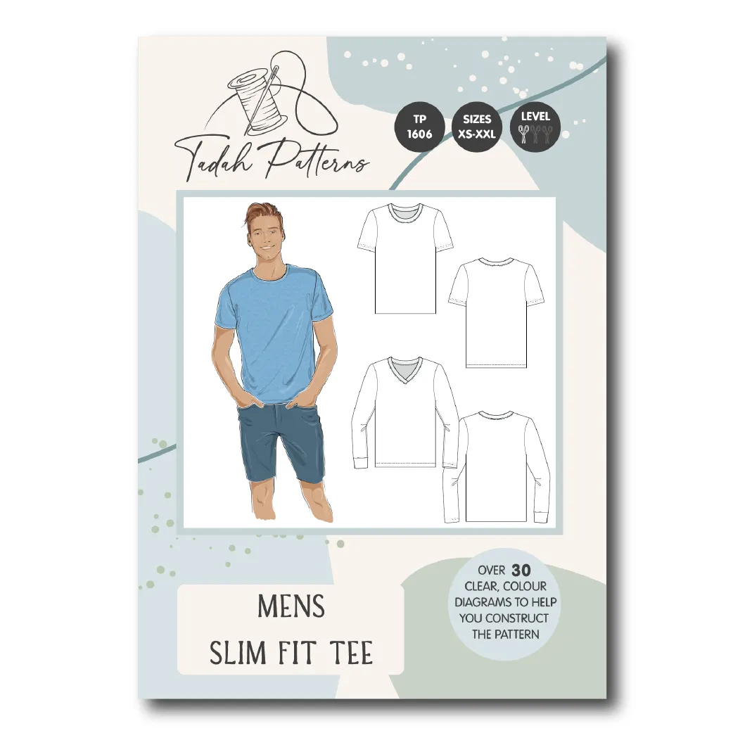 Mens Slim Fit Tee Sewing Pattern