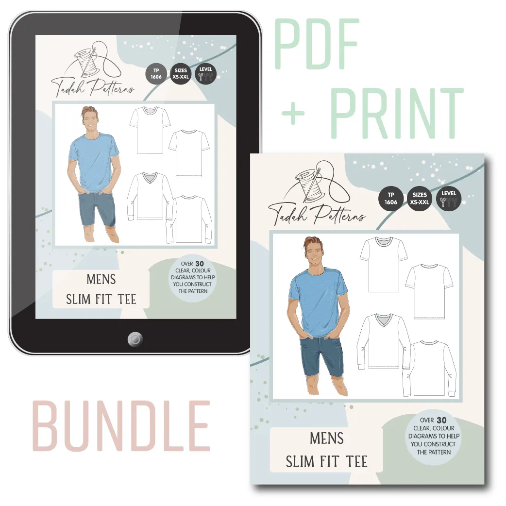 Mens Slim Fit Tee Sewing Pattern