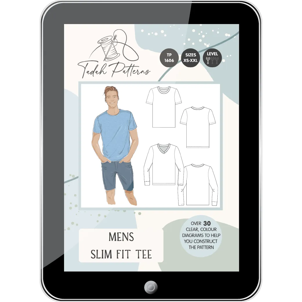 Mens Slim Fit Tee Sewing Pattern