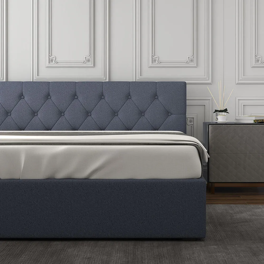 Milano Capri Luxury Gas Lift Bed Frame Base And Headboard With Storage