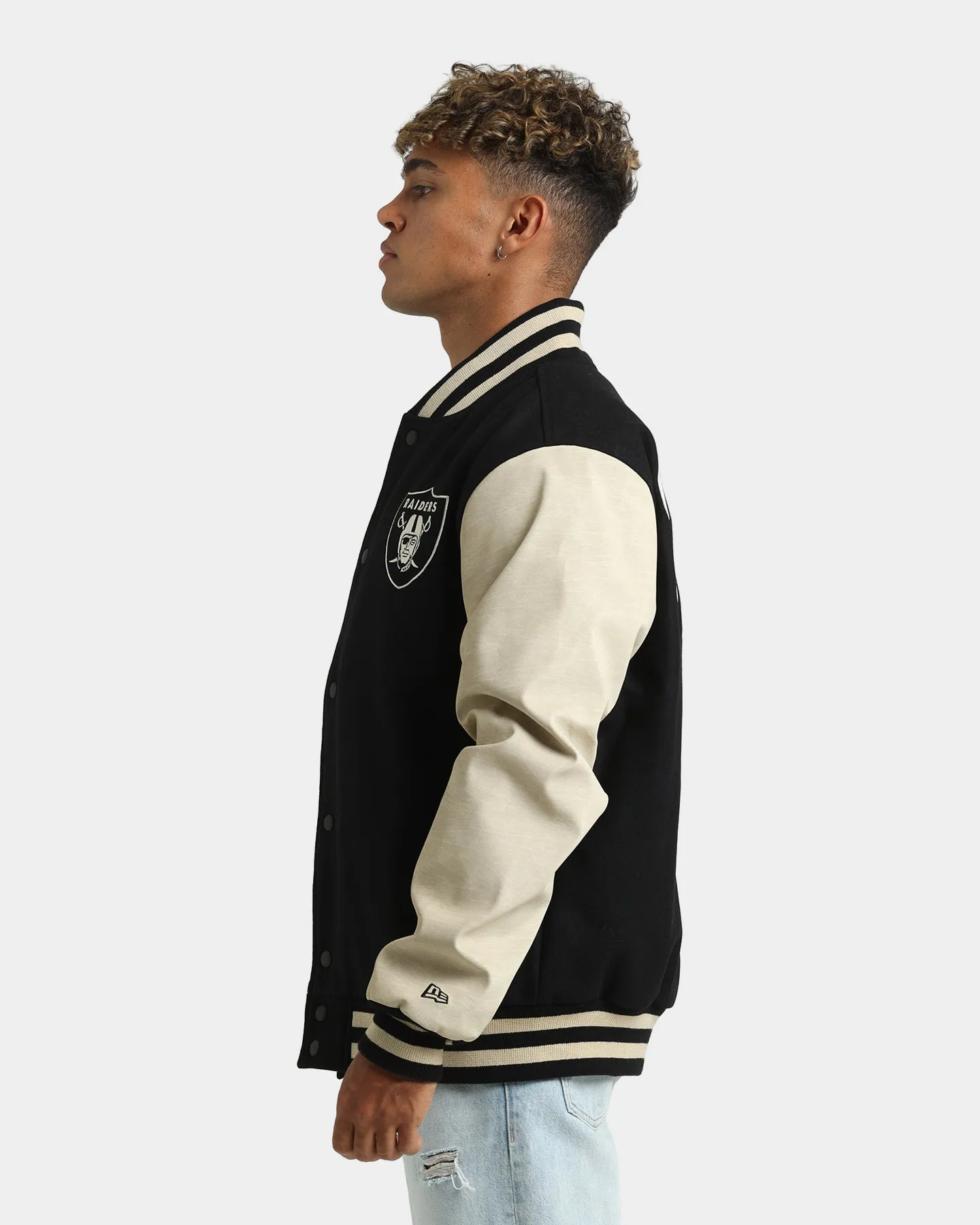 New Era Las Vegas Raiders Varsity Jacket Black/Light Tan