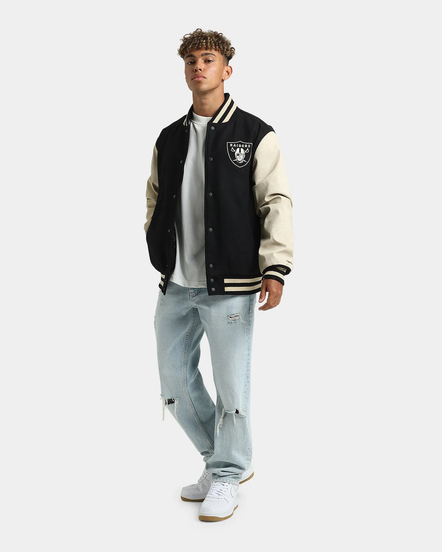 New Era Las Vegas Raiders Varsity Jacket Black/Light Tan