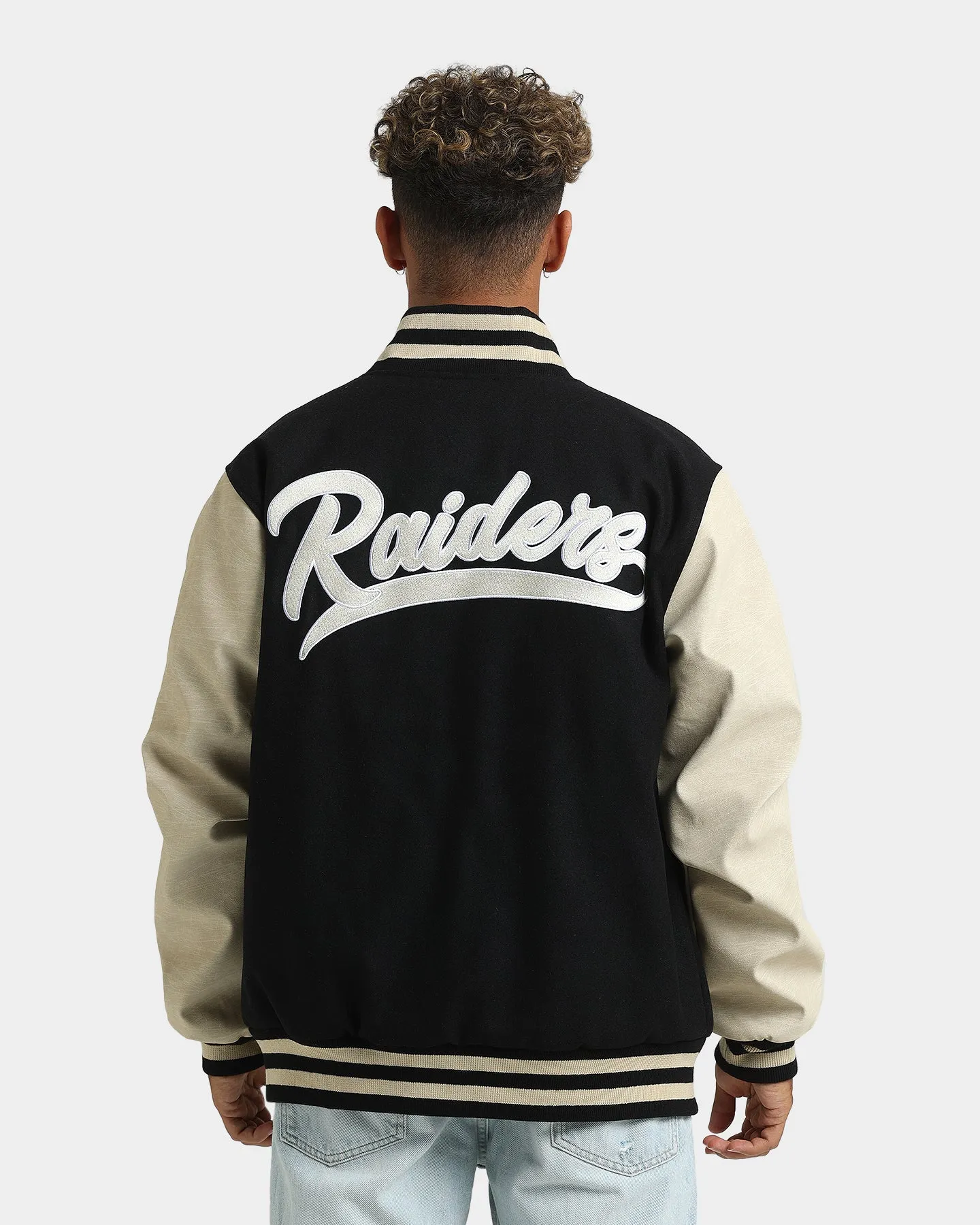 New Era Las Vegas Raiders Varsity Jacket Black/Light Tan
