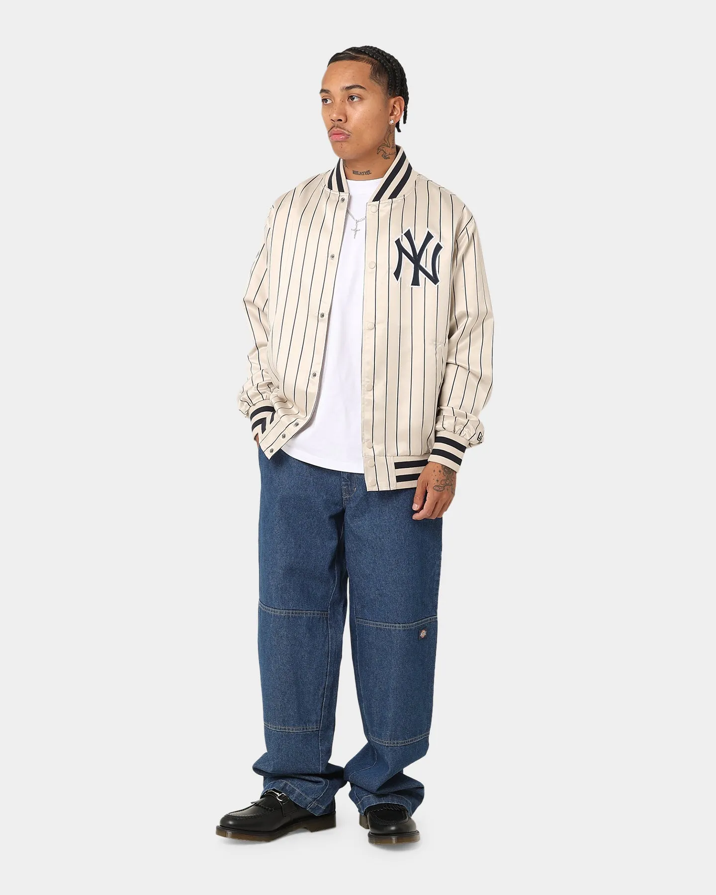 New Era New York Yankees Varsity Jacket Light Beige