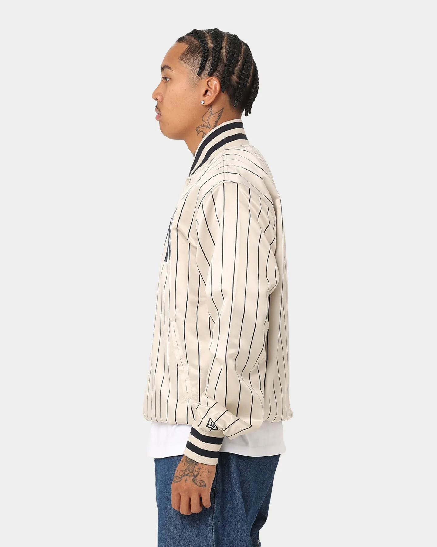New Era New York Yankees Varsity Jacket Light Beige