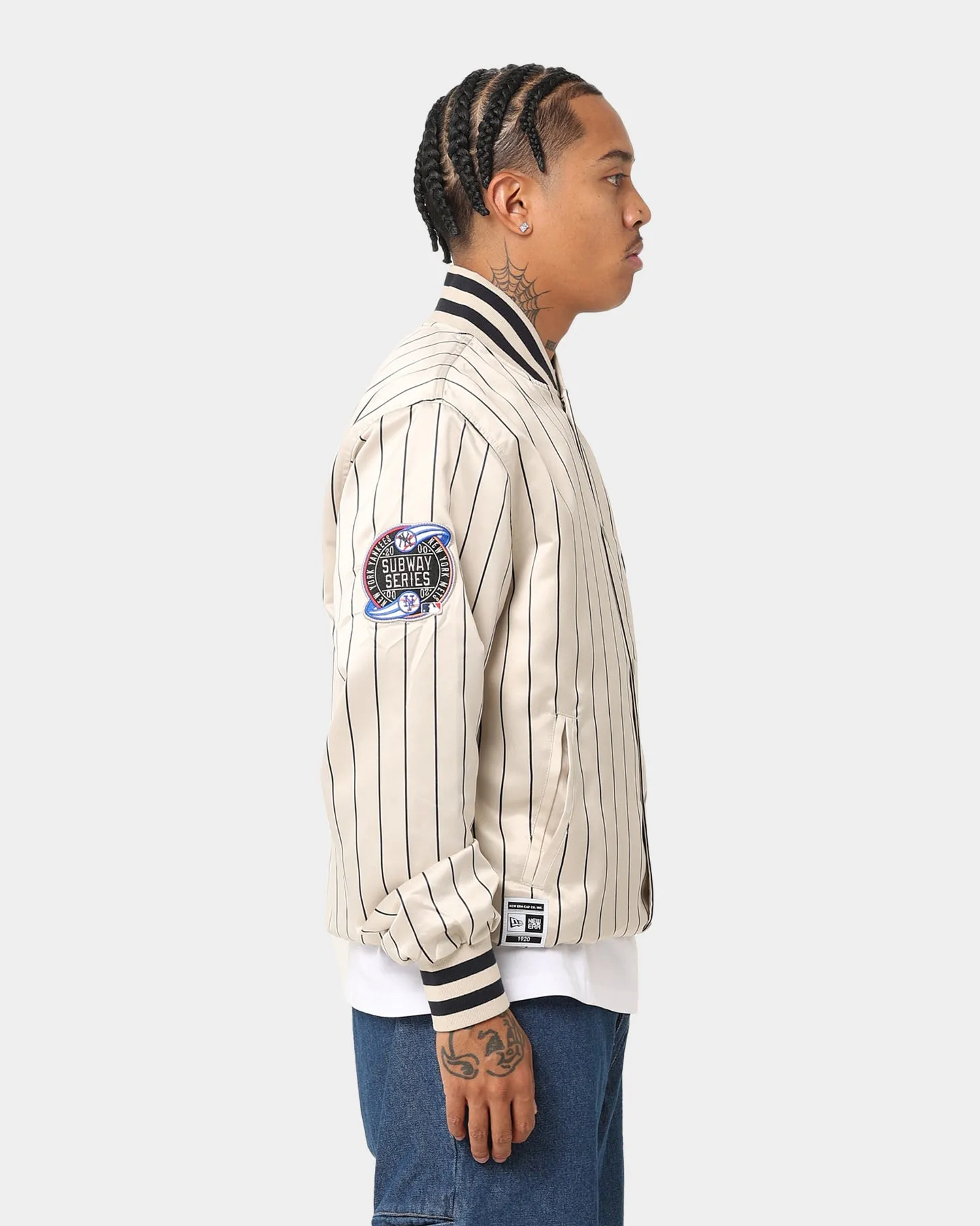 New Era New York Yankees Varsity Jacket Light Beige