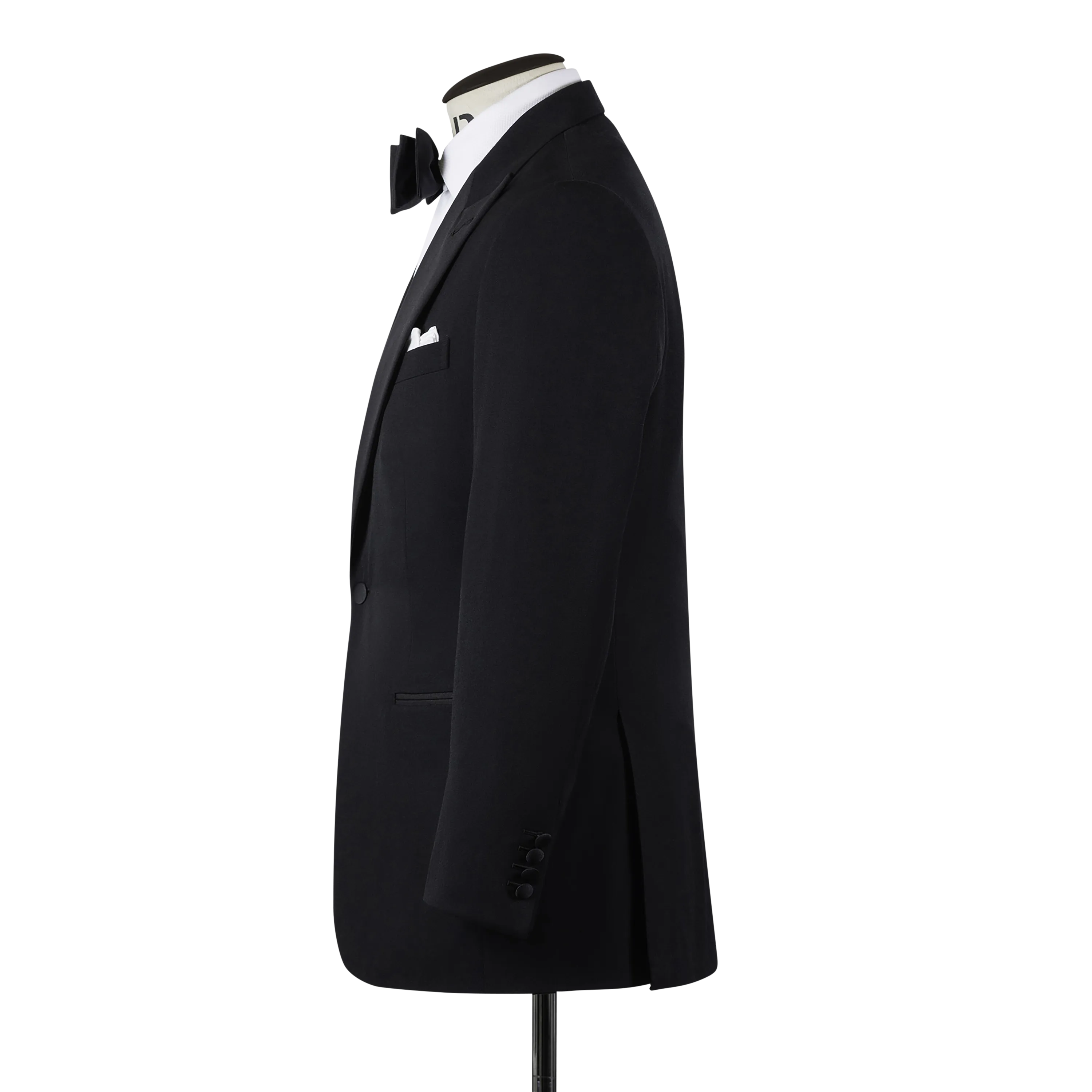 Peak Lapel Dinner Suit in Black Barathea