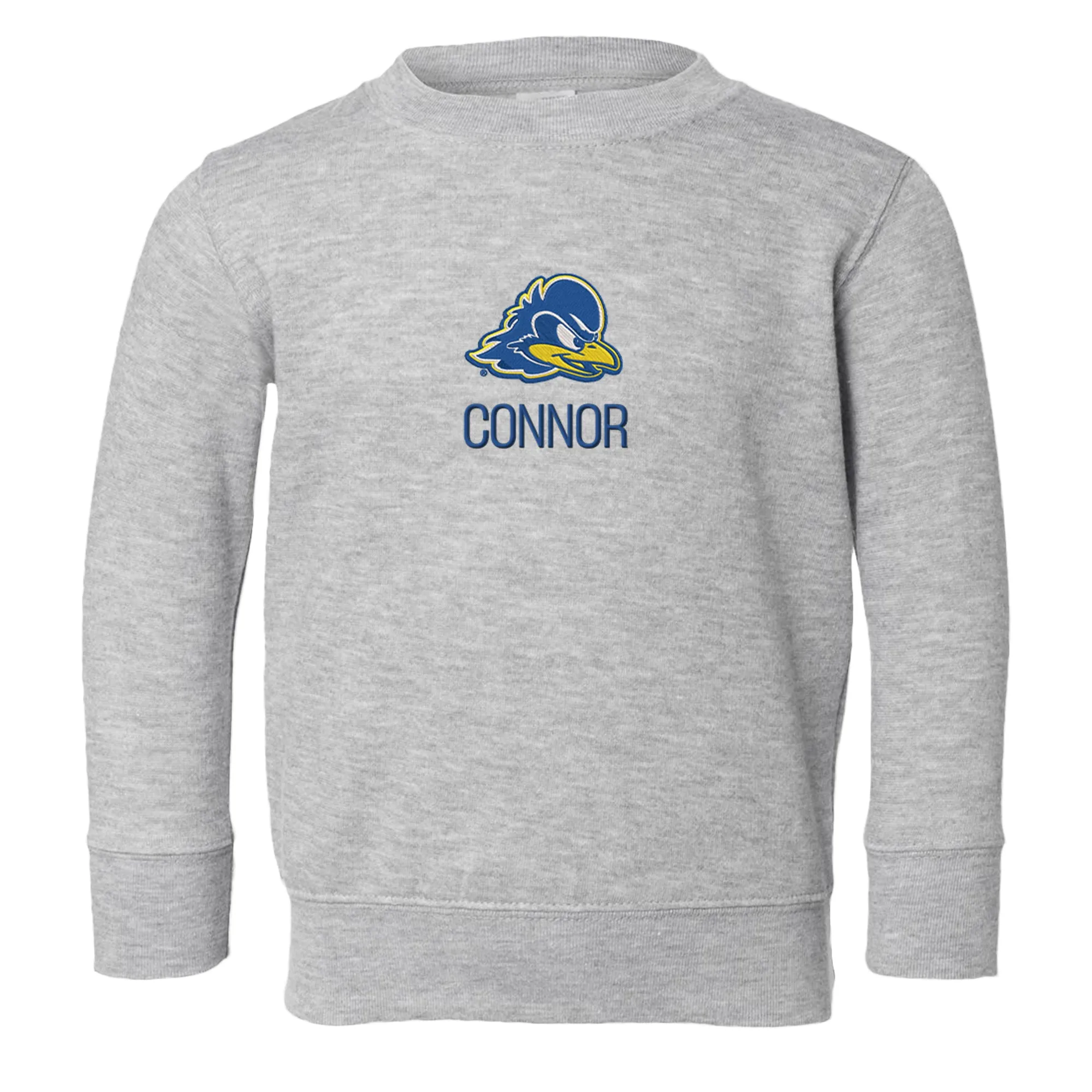 Personalized Delaware Fightin' Blue Hens Toddler Crewneck Sweatshirt