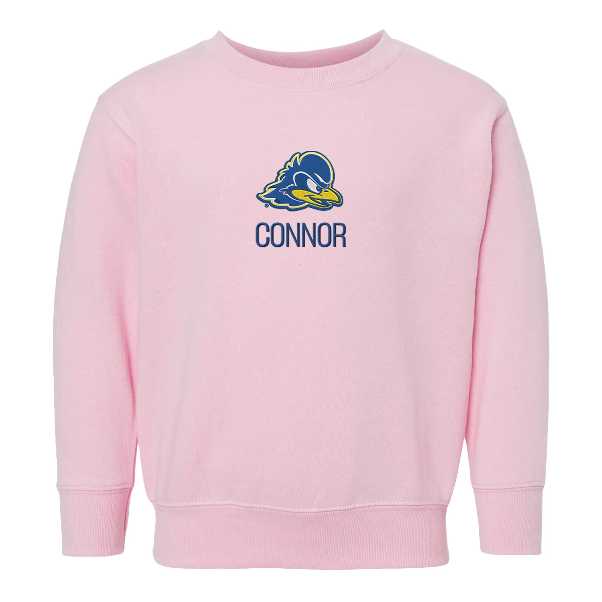 Personalized Delaware Fightin' Blue Hens Toddler Crewneck Sweatshirt