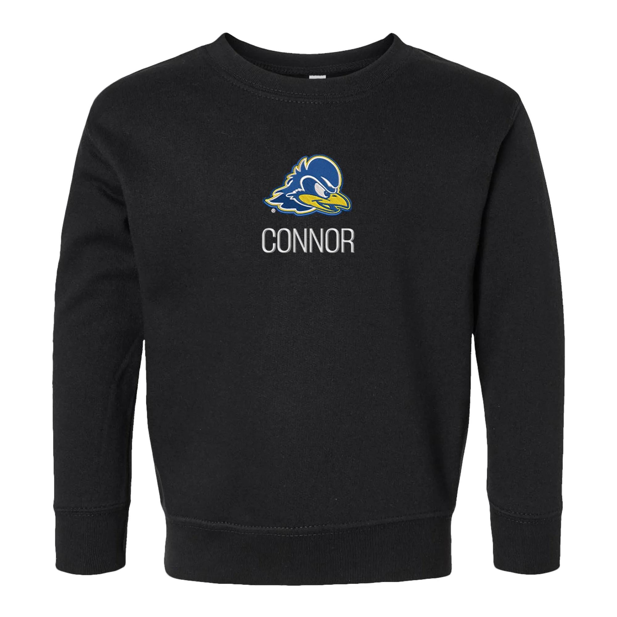 Personalized Delaware Fightin' Blue Hens Toddler Crewneck Sweatshirt