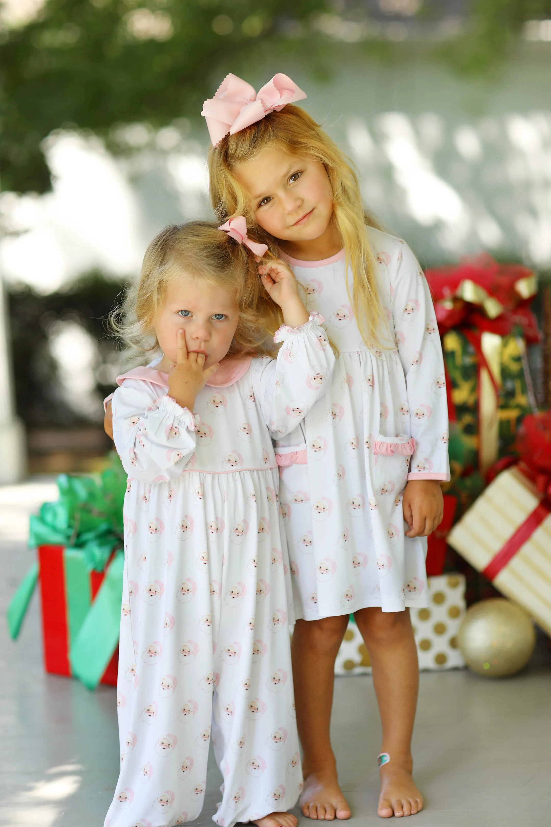Pink Santa Jersey Knit Dress