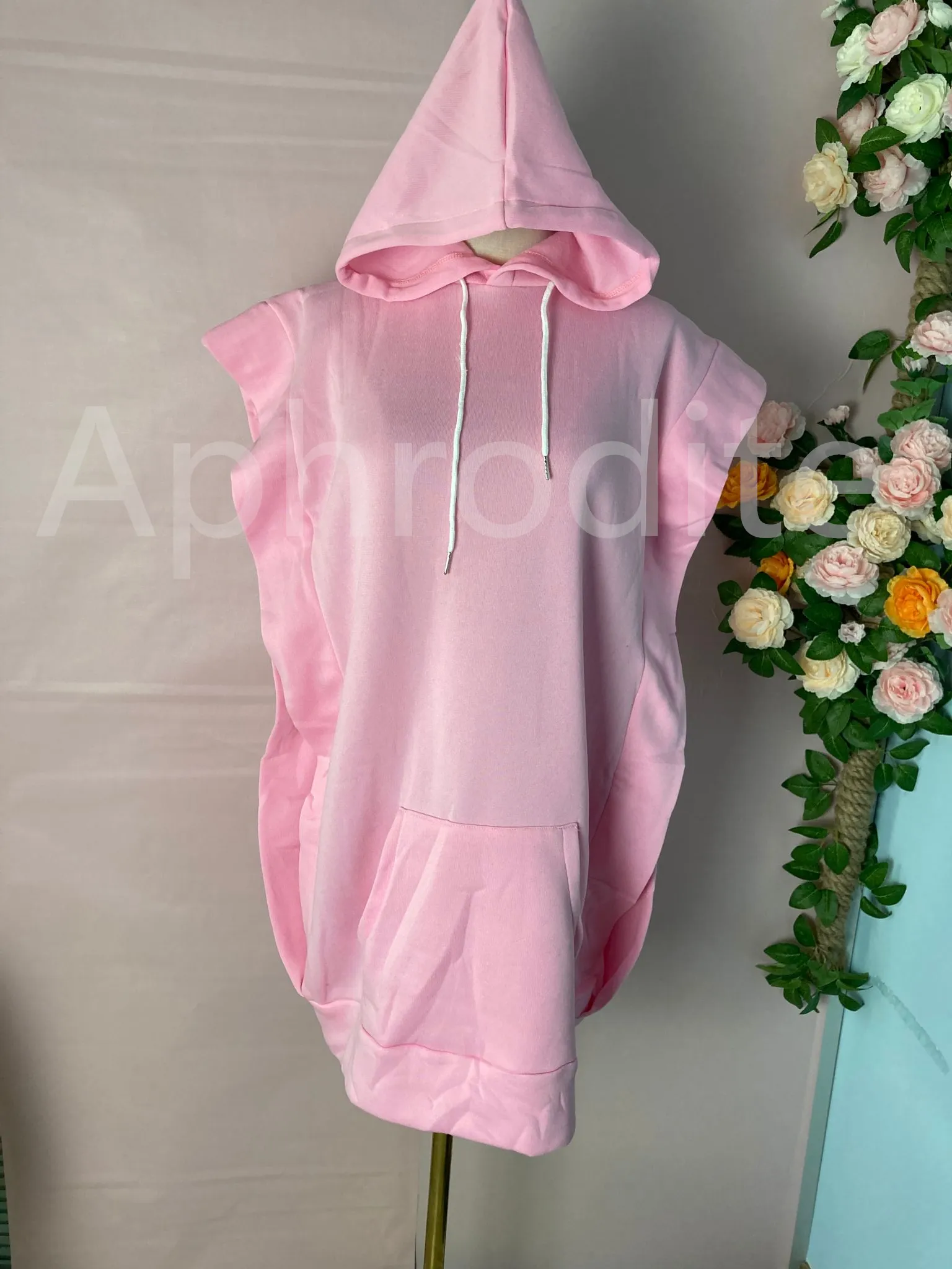 Plush hooded sweater fleece dress（AY1616）
