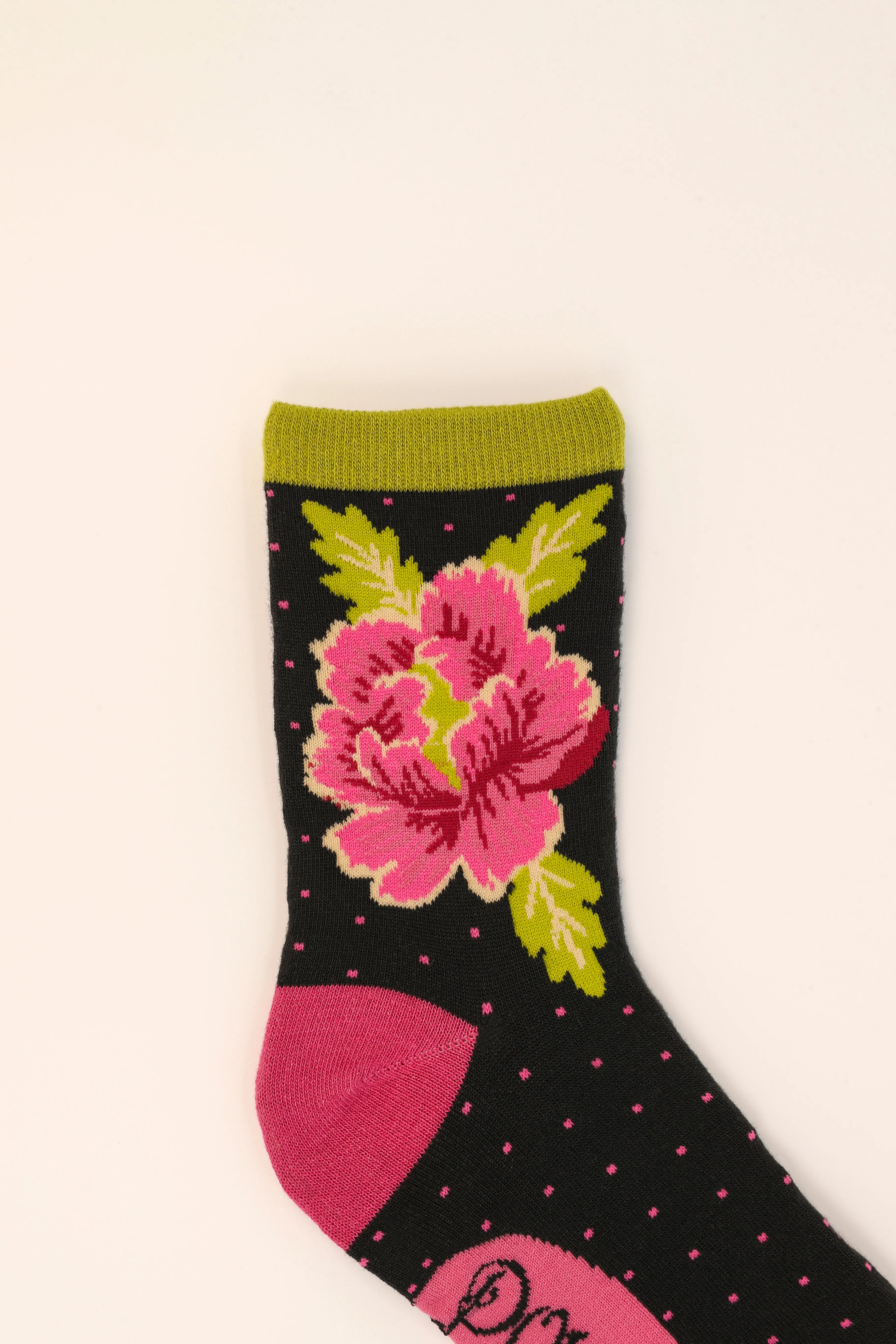 Powder Ladies Bamboo Cotton Knit Socks - Painted Peony