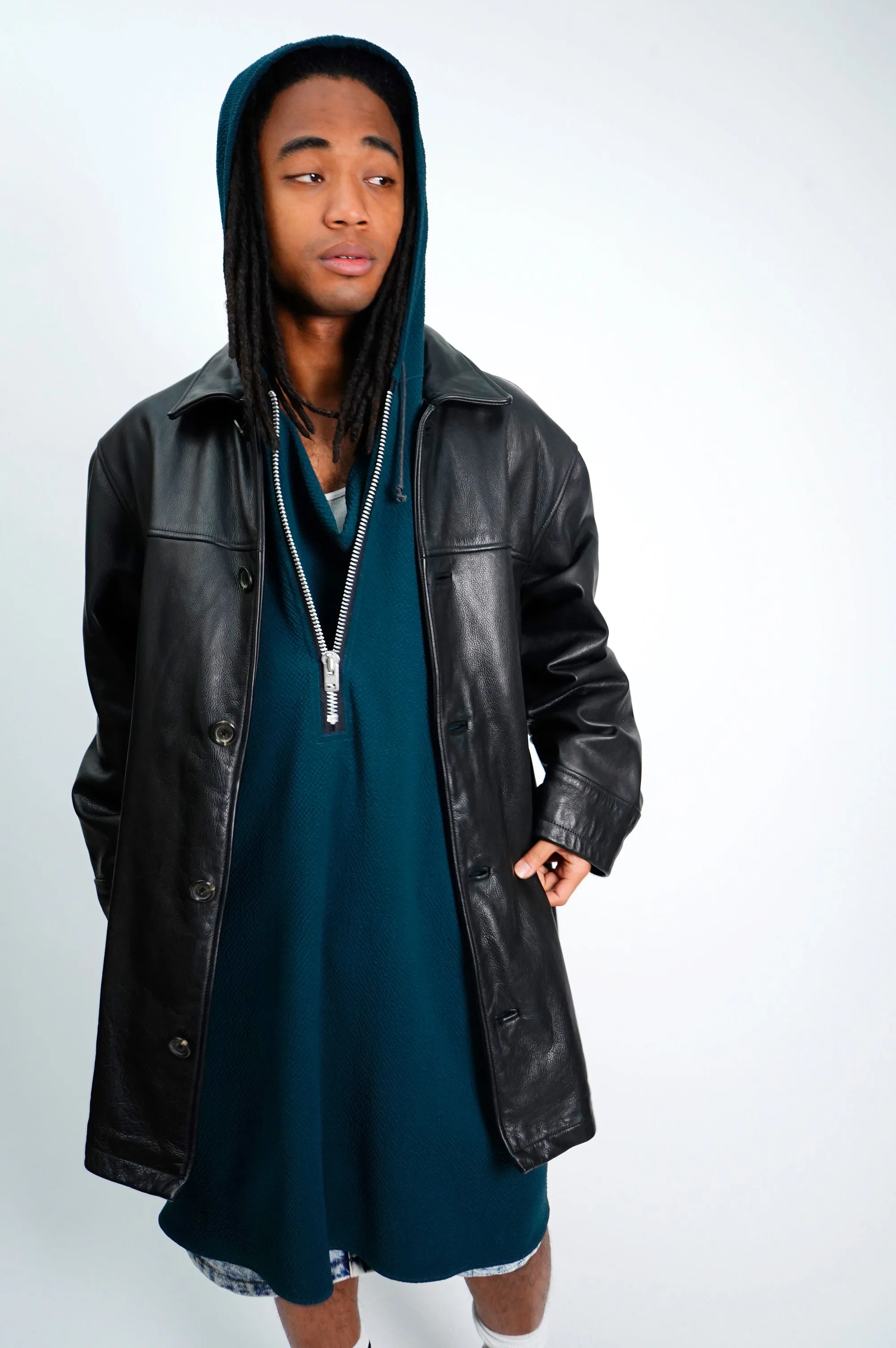 "MARC NEW YORK" -Leather Car Coat-