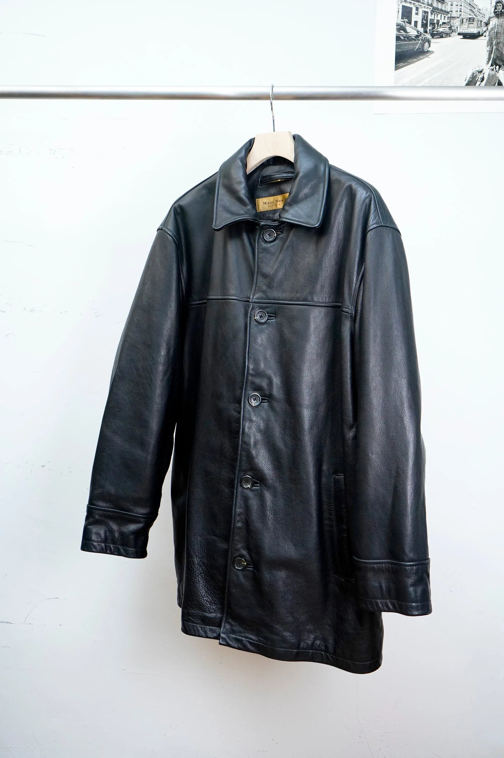 "MARC NEW YORK" -Leather Car Coat-