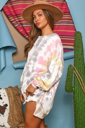 "Phar" Slashed Tie Dye Sweatshirt