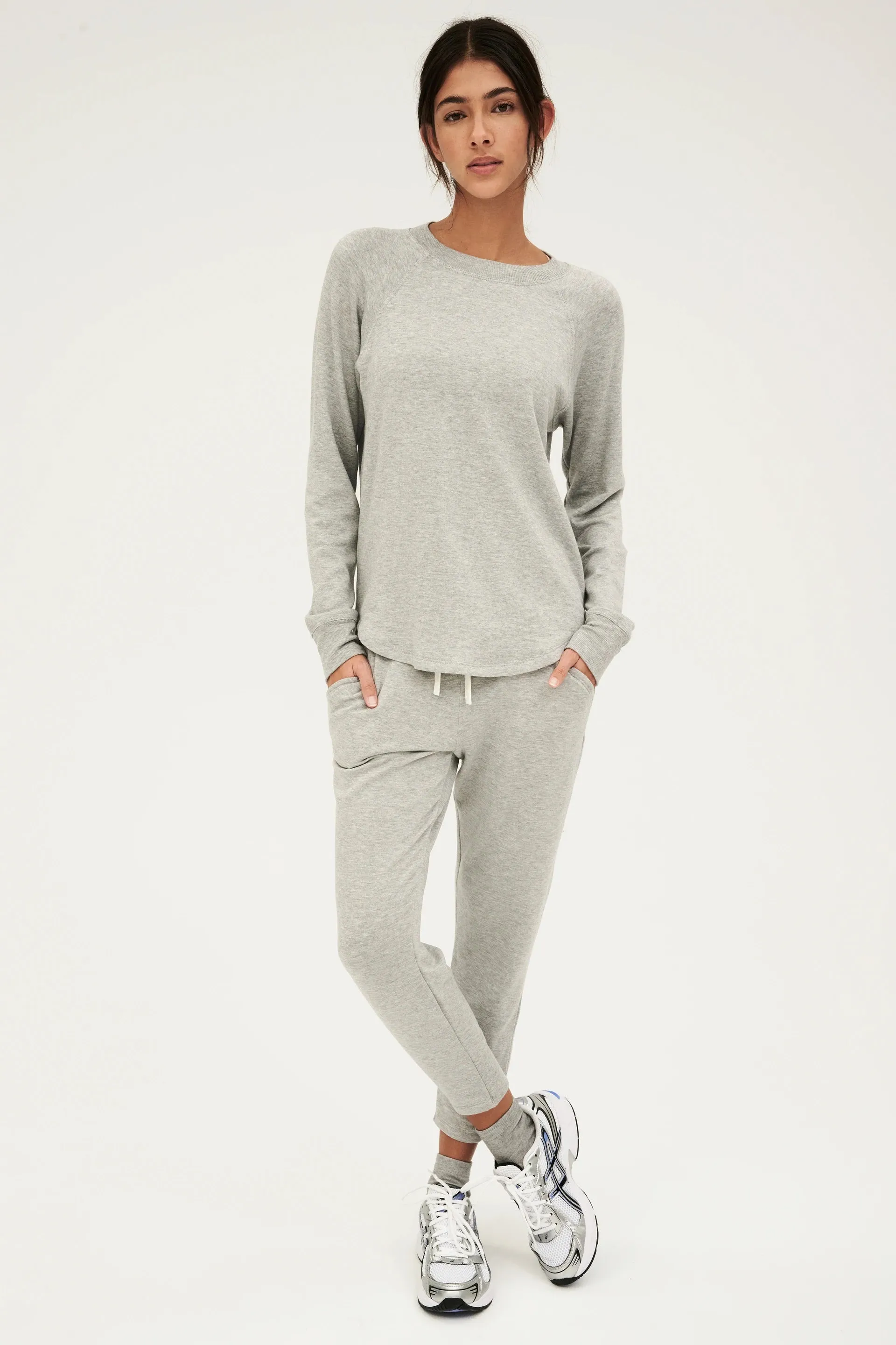 Reena 7/8 Fleece Sweatpant H. Grey/Off White