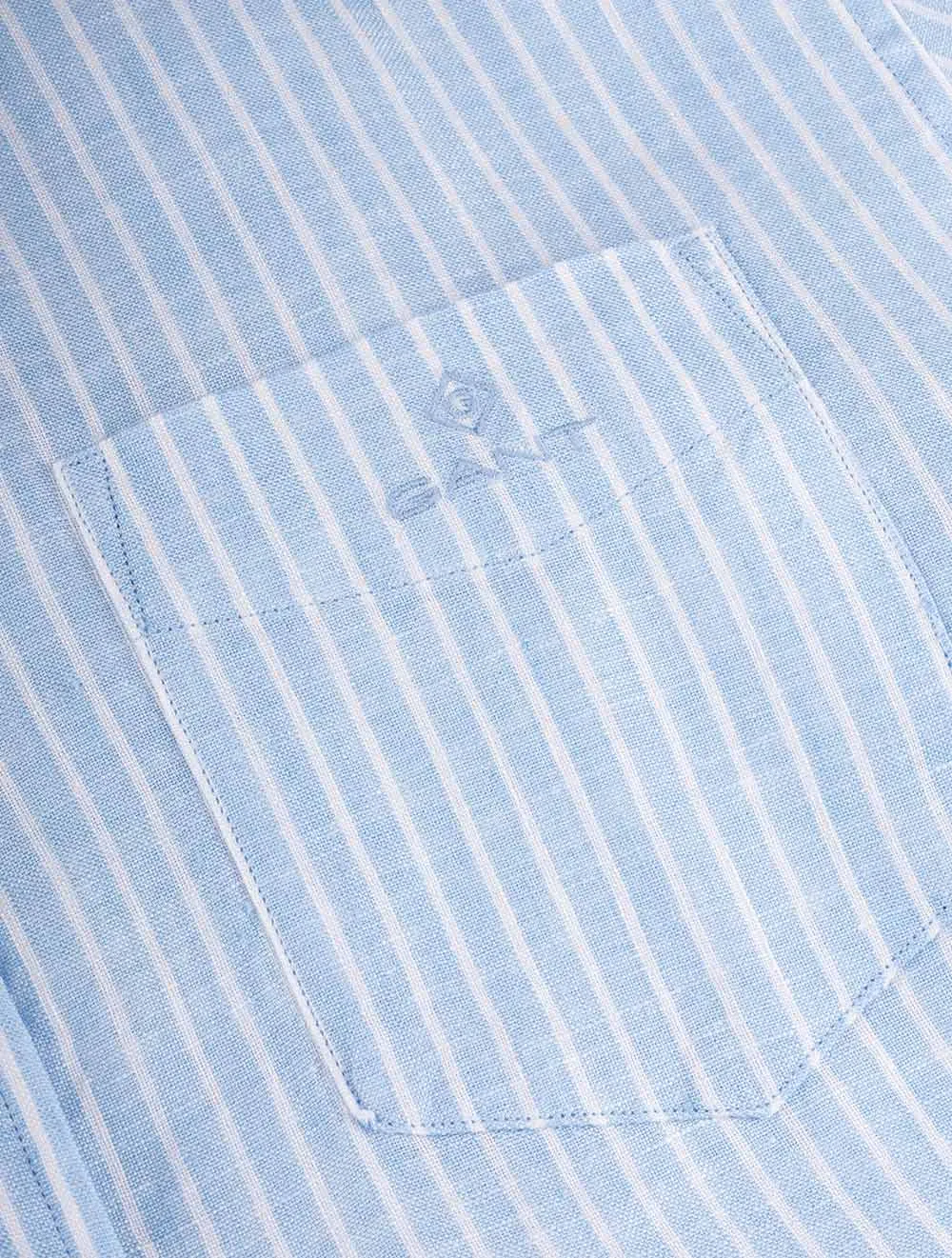 Regular Fit Stripe Linen Button-down Capri Blue