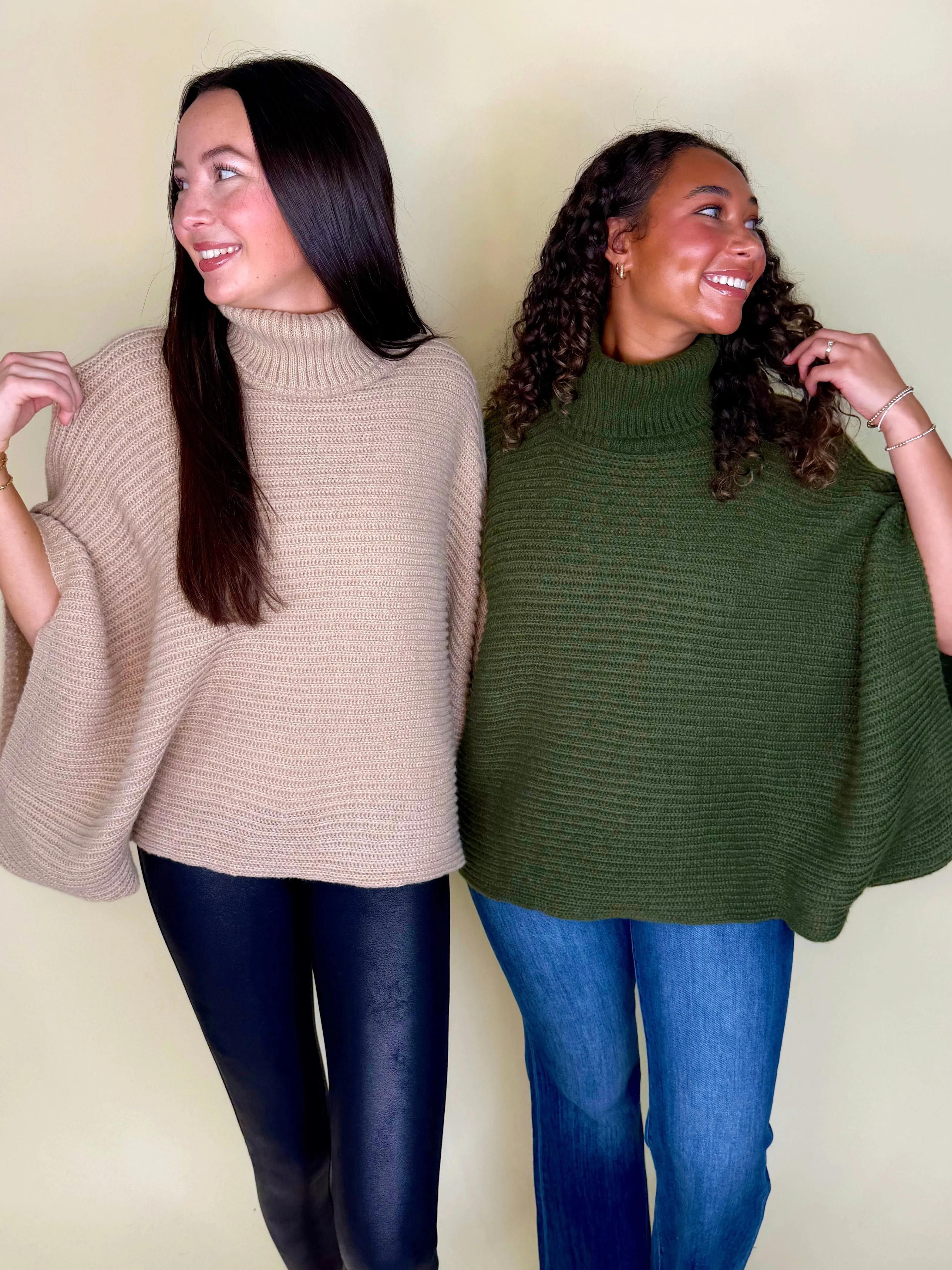 Right On Time Ribbed Poncho | Doorbuster