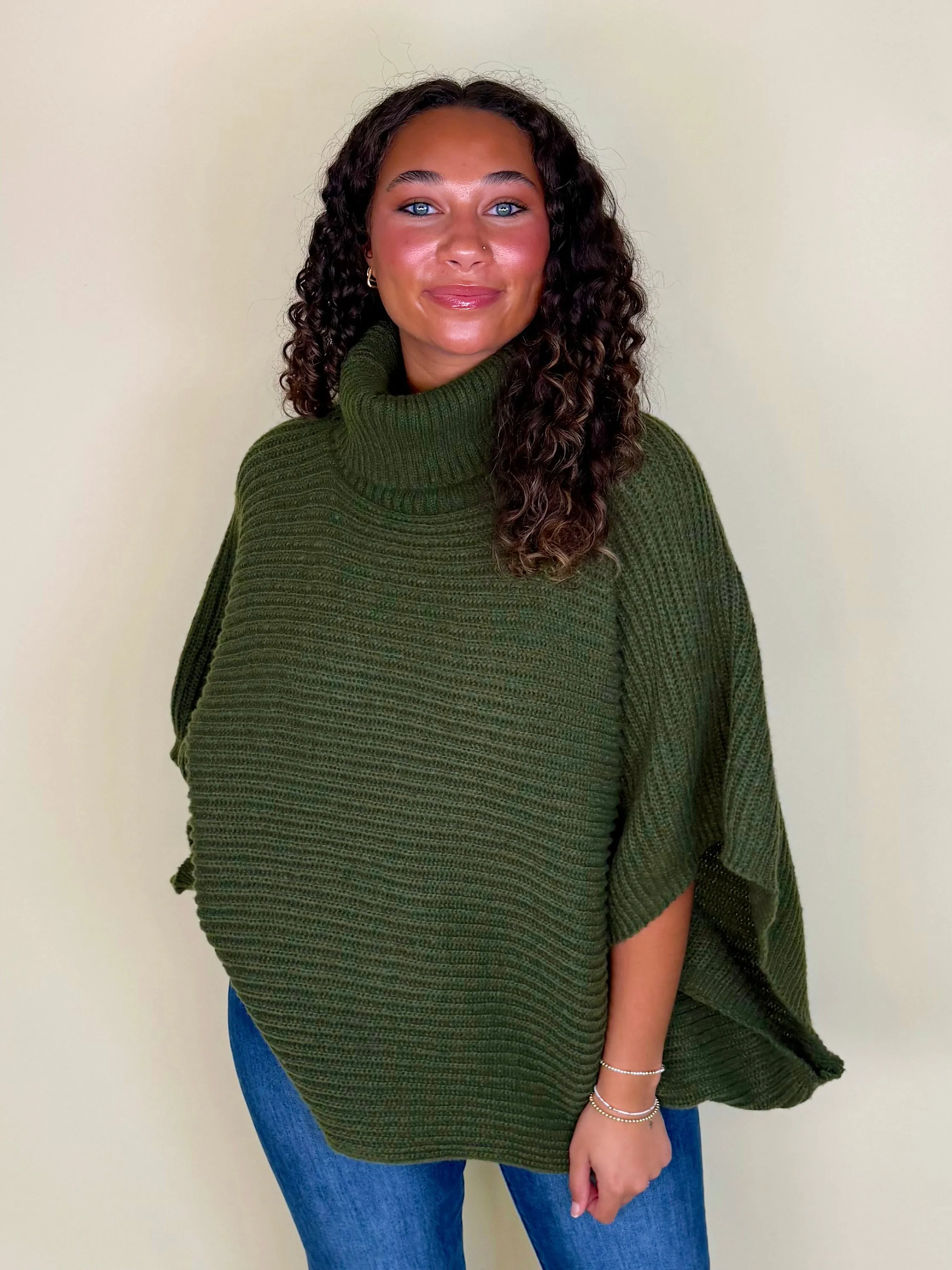 Right On Time Ribbed Poncho | Doorbuster