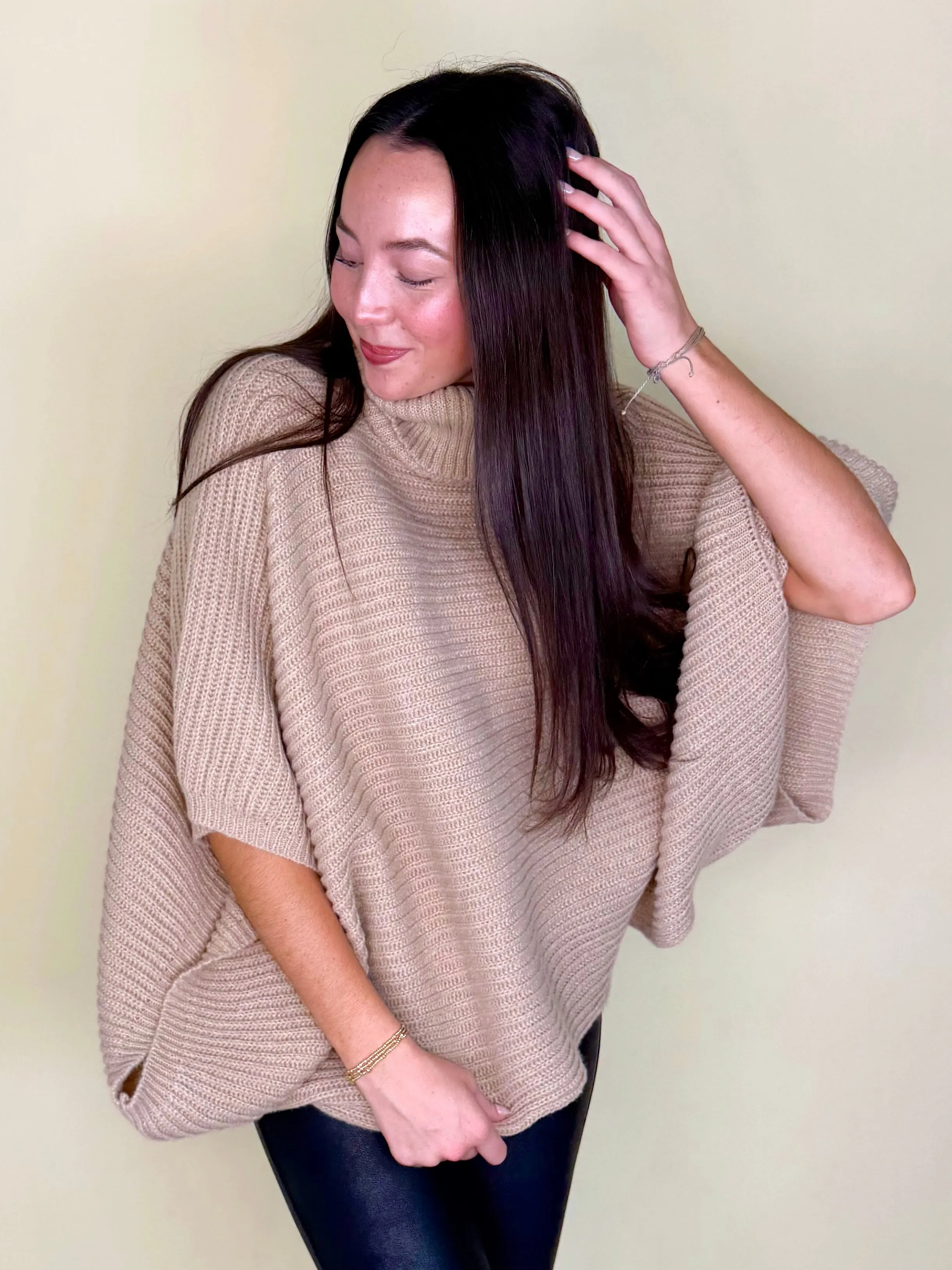 Right On Time Ribbed Poncho | Doorbuster