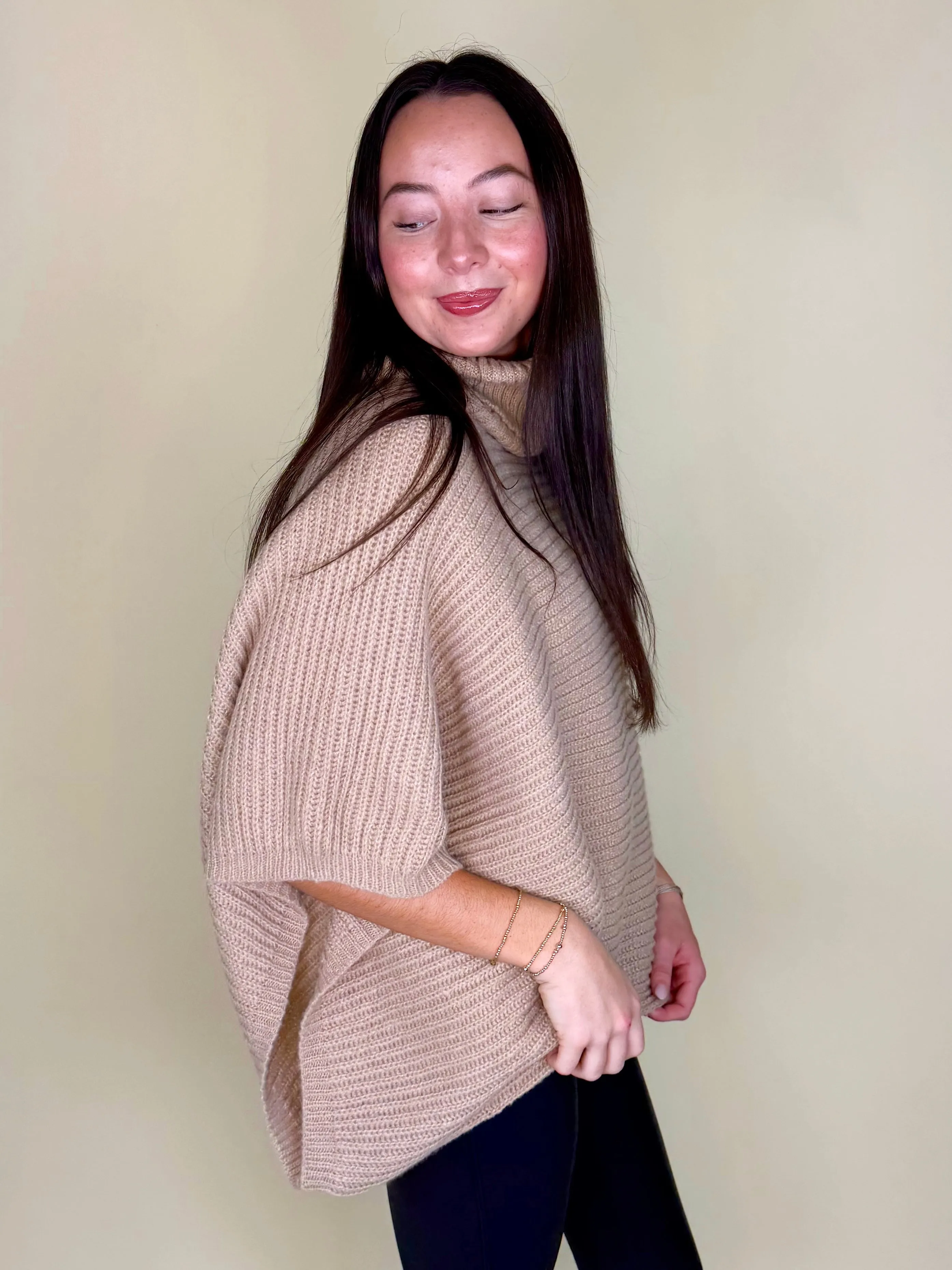 Right On Time Ribbed Poncho | Doorbuster