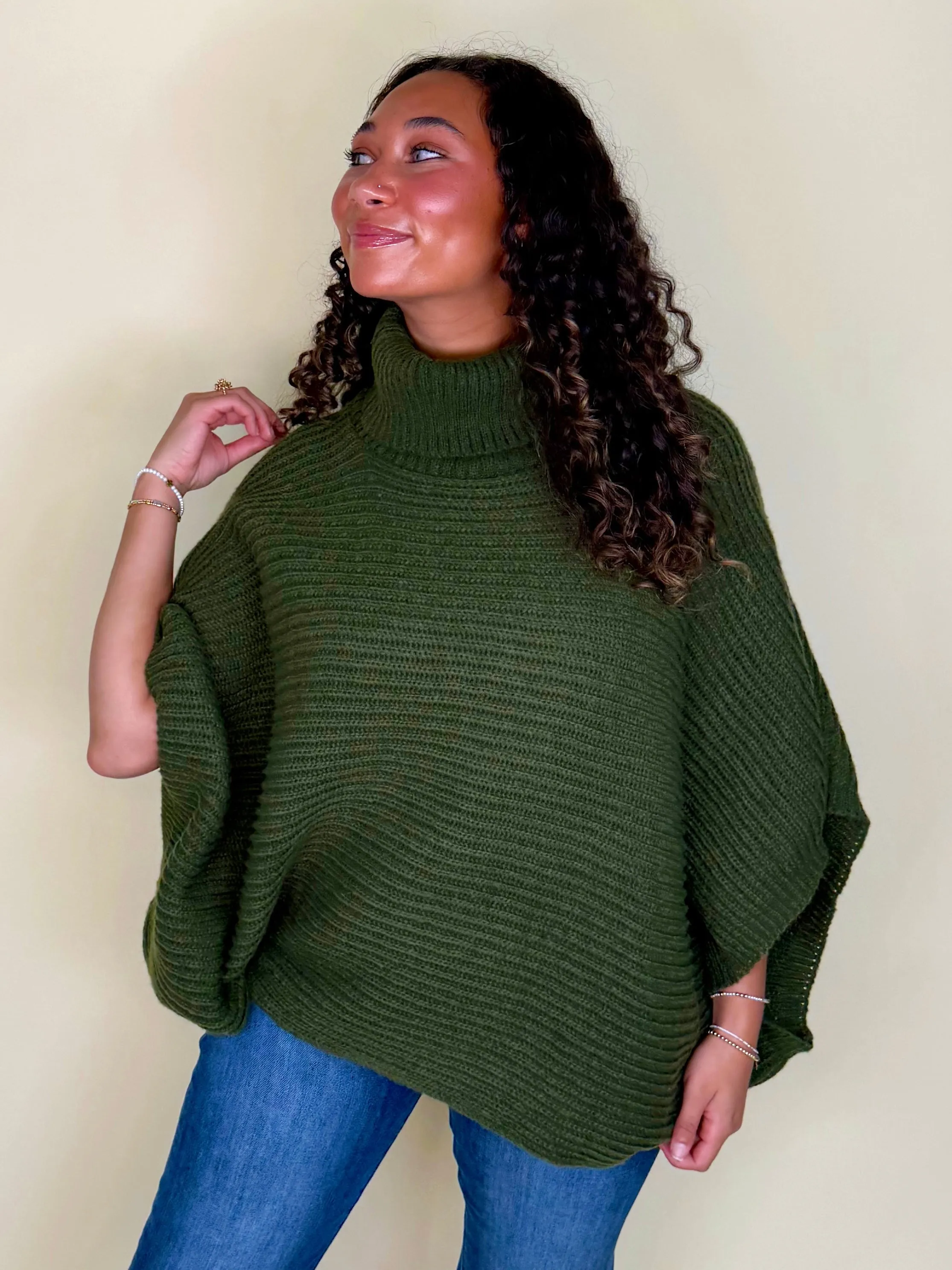 Right On Time Ribbed Poncho | Doorbuster
