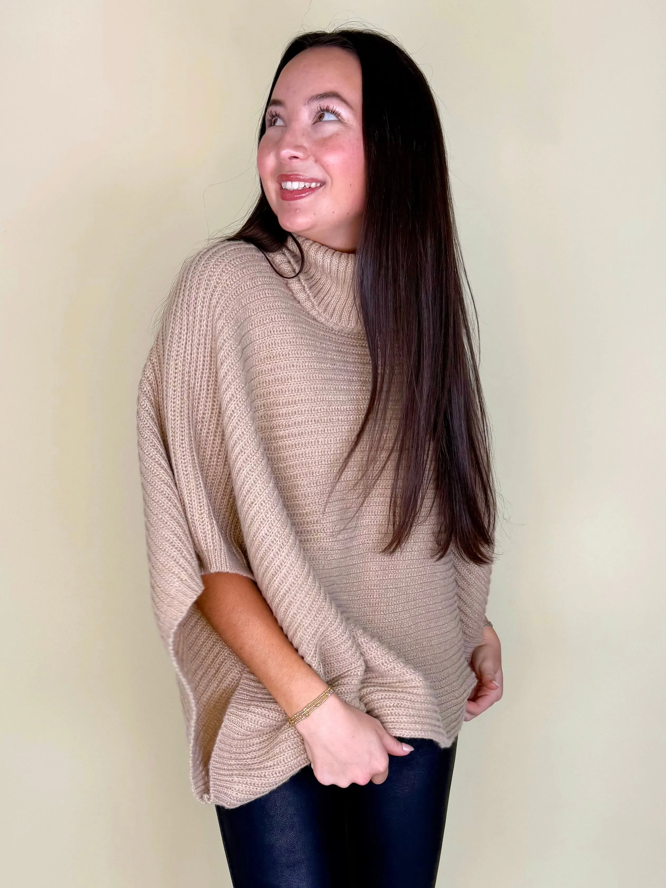 Right On Time Ribbed Poncho | Doorbuster