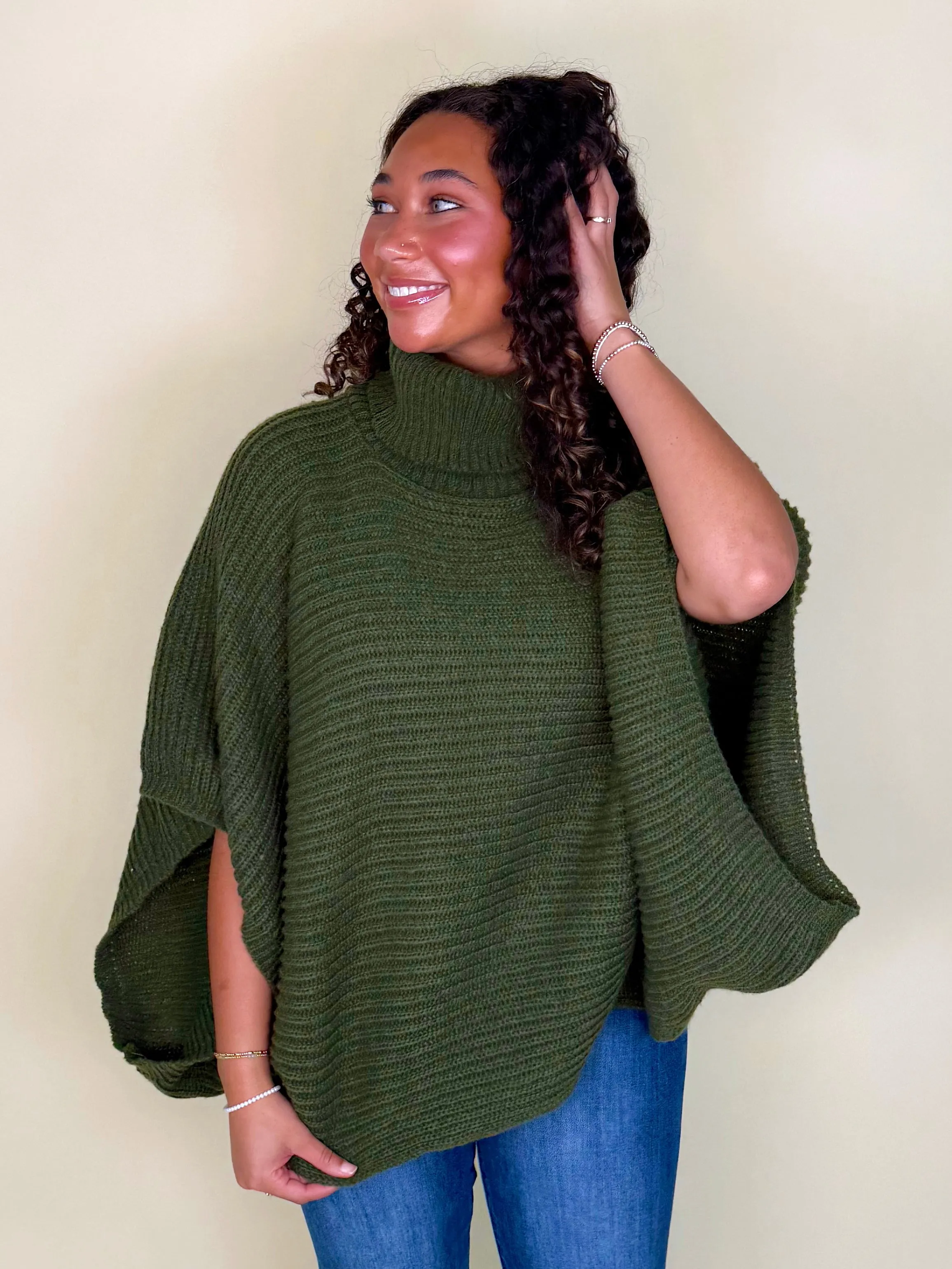 Right On Time Ribbed Poncho | Doorbuster