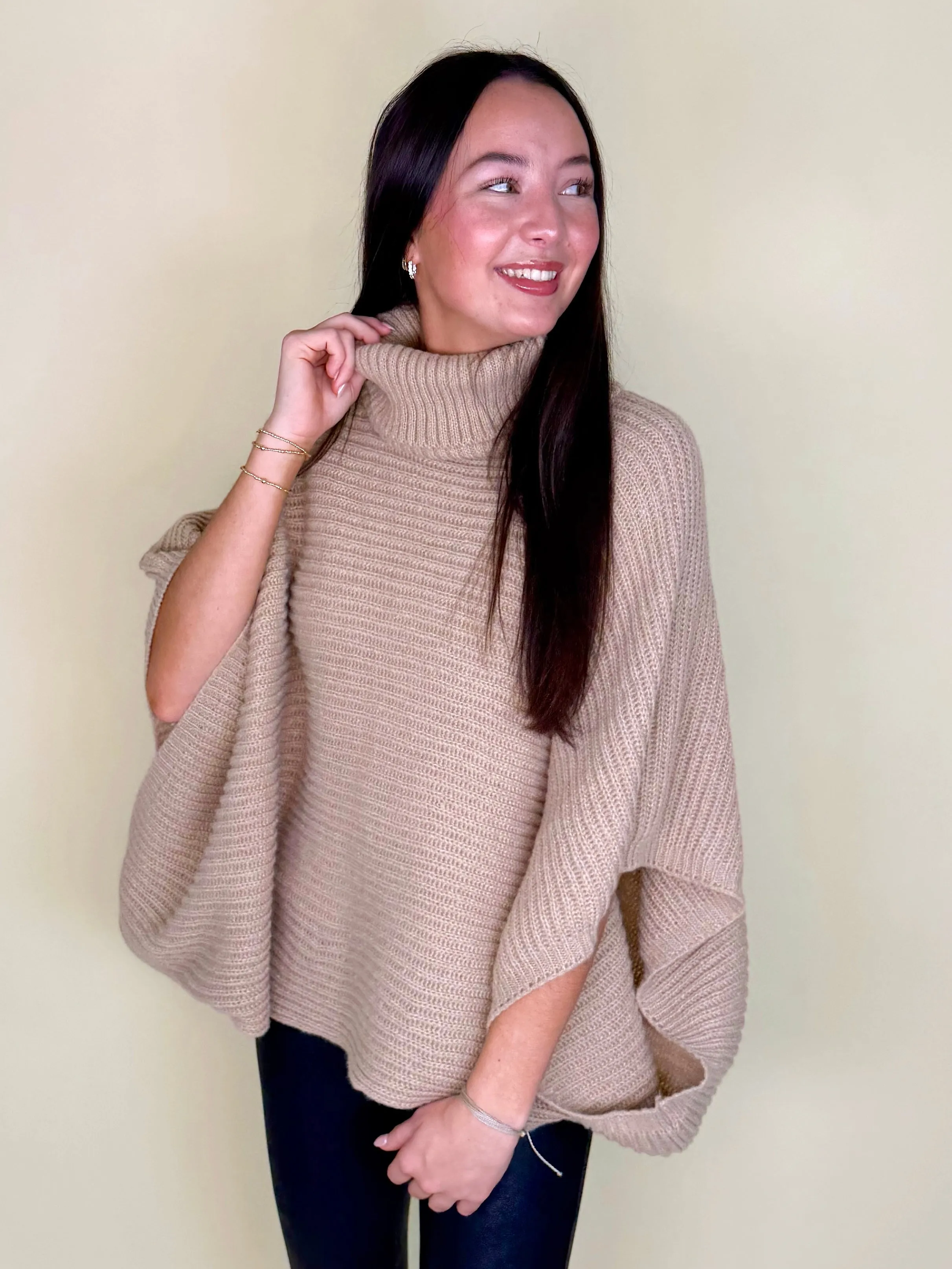 Right On Time Ribbed Poncho | Doorbuster