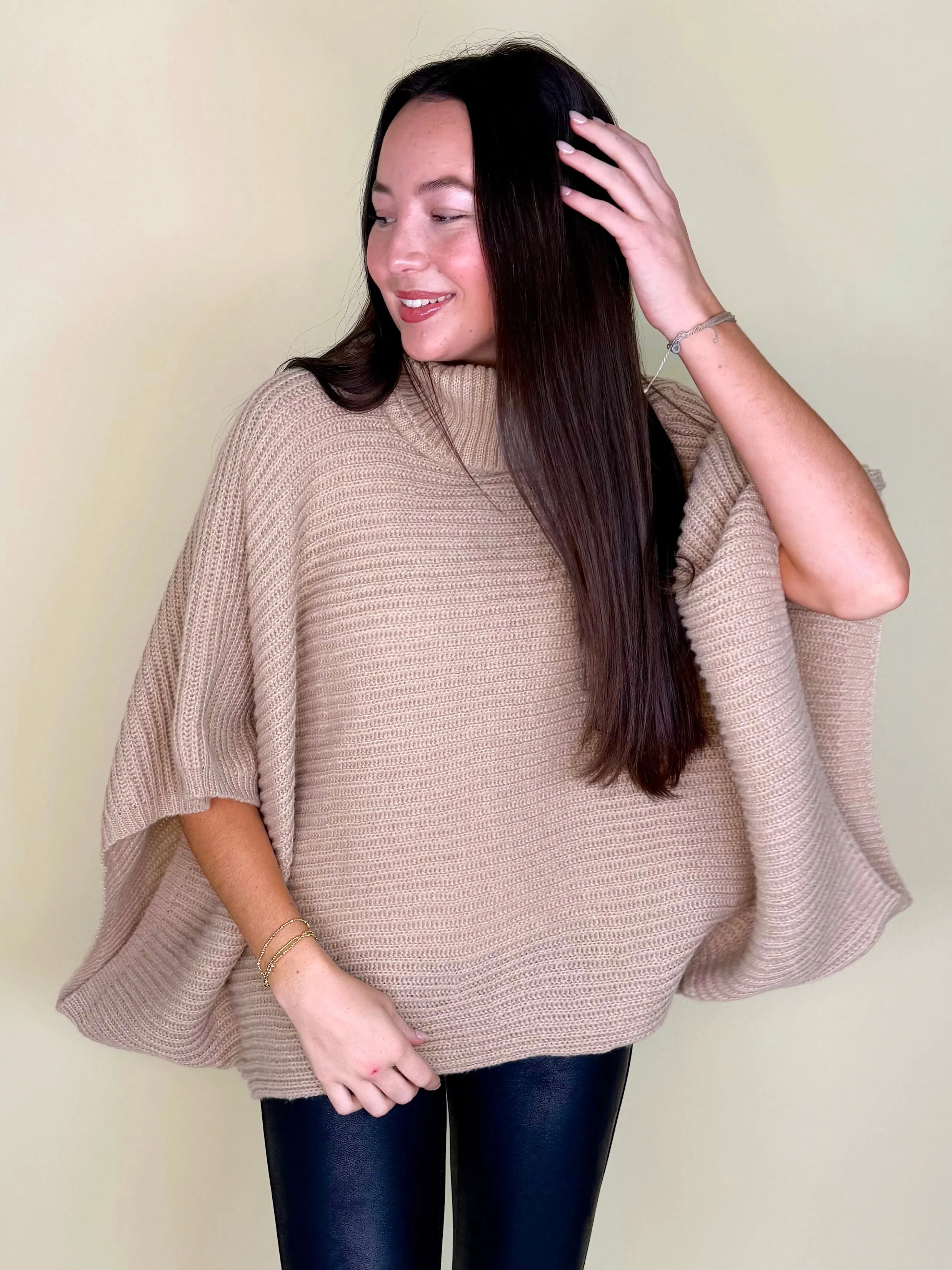 Right On Time Ribbed Poncho | Doorbuster