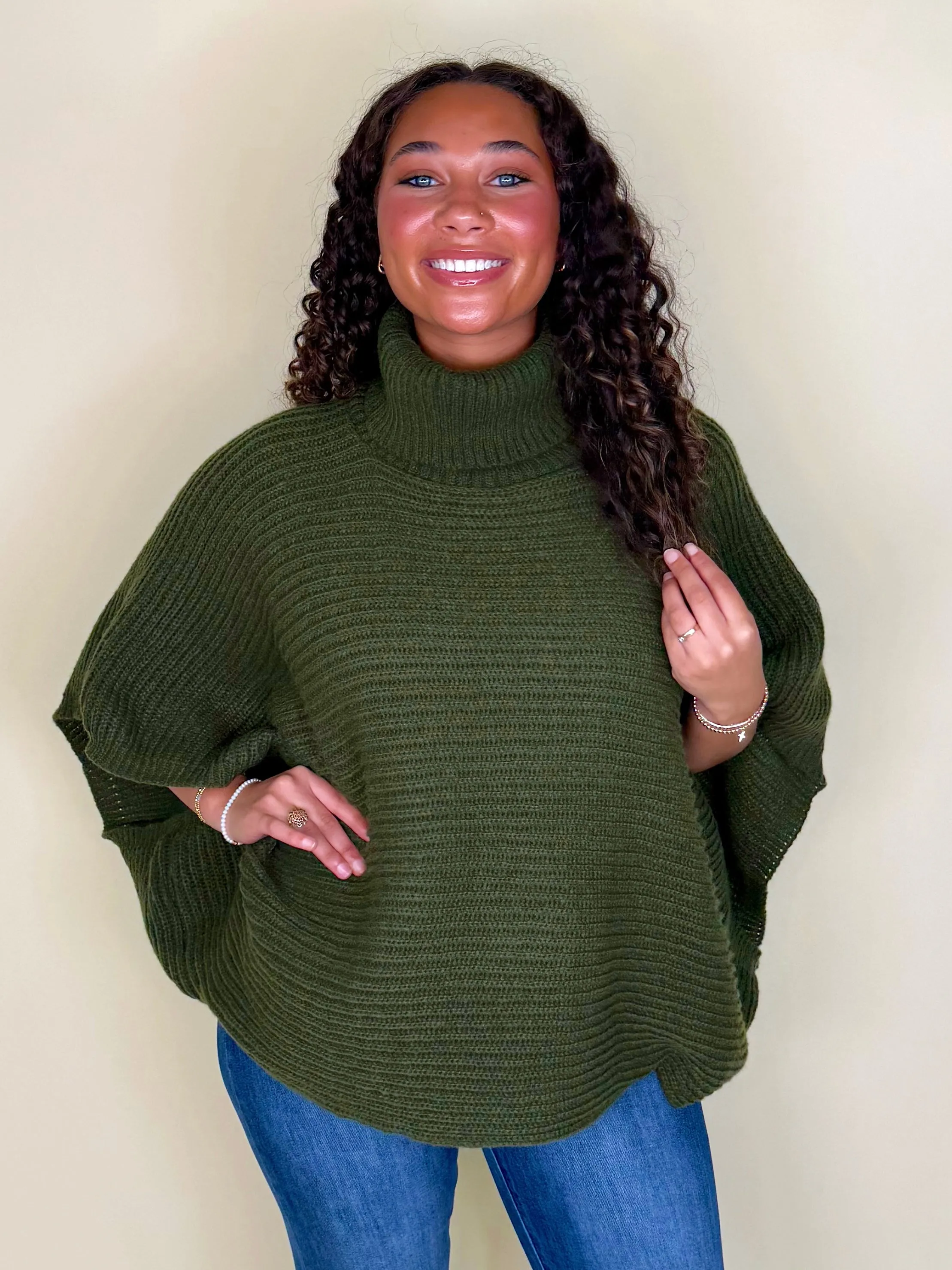 Right On Time Ribbed Poncho | Doorbuster